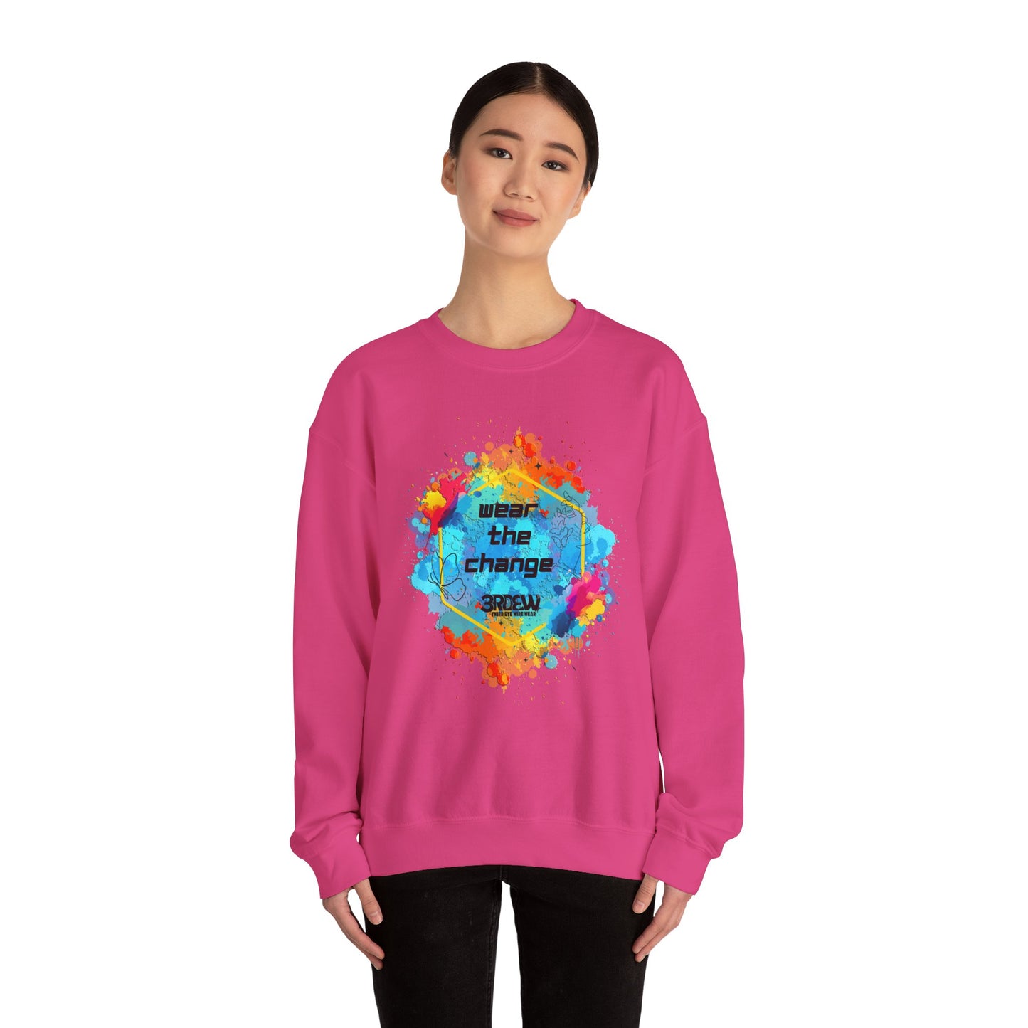 3RDEW² | Wear the Change | Third Eye Wide Wear | Unisex Heavy Blend Crewneck Sweatshirt