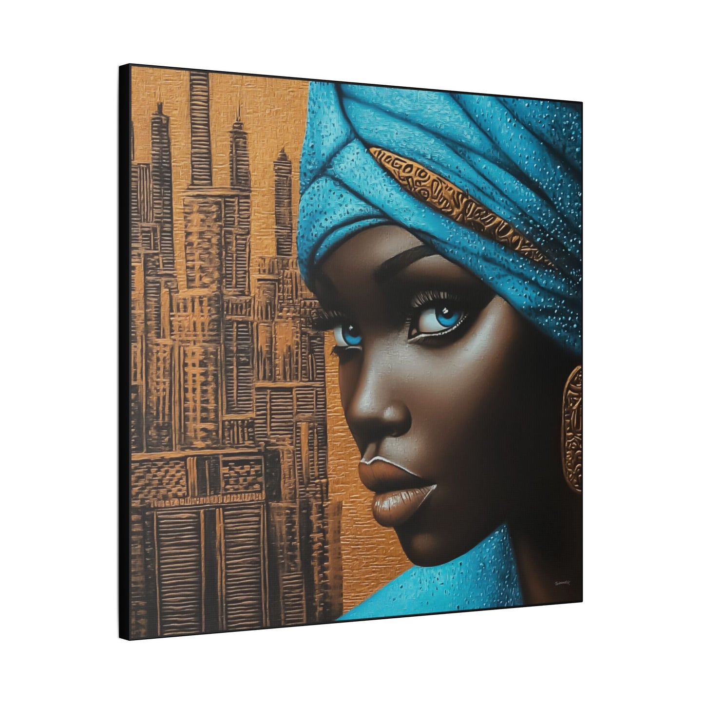 ThurmanatorX Art | Neon Dust & Indigo Flame | Aphrochrysalis | Satin Canvas Art Print