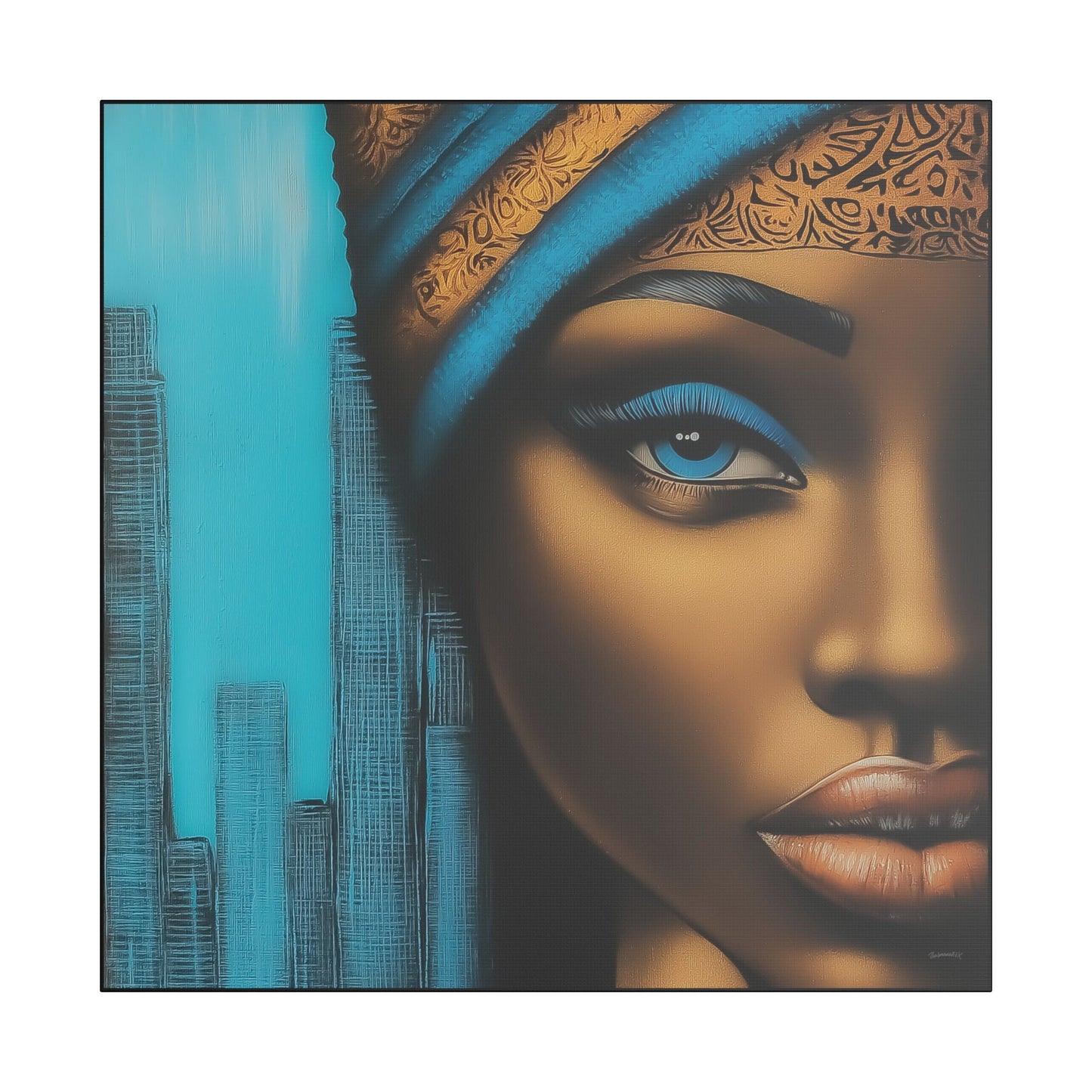 ThurmanatorX Art | Azure Pulse of the City | Aphrochrysalis | Satin Canvas Art Print