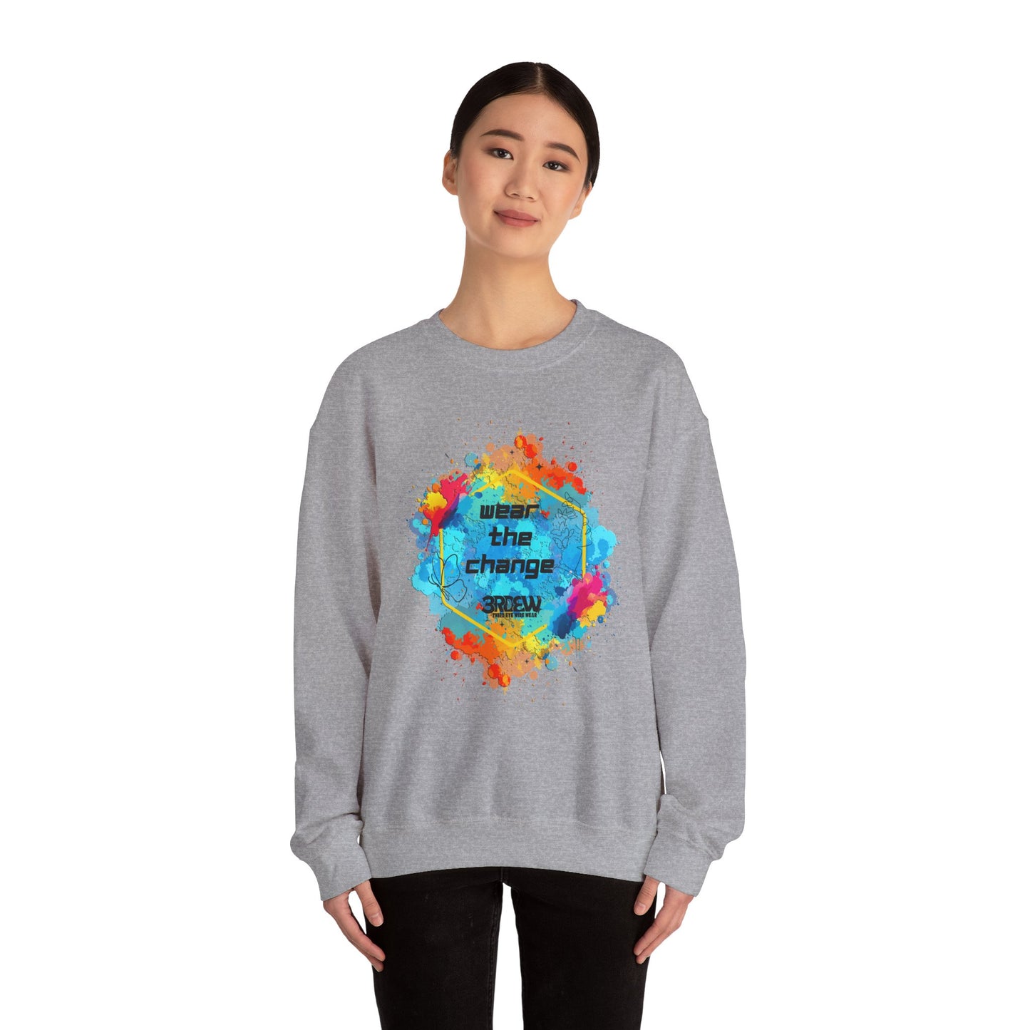 3RDEW² | Wear the Change | Third Eye Wide Wear | Unisex Heavy Blend Crewneck Sweatshirt
