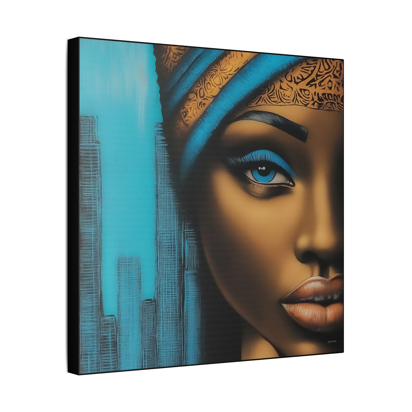 ThurmanatorX Art | Azure Pulse of the City | Aphrochrysalis | Satin Canvas Art Print