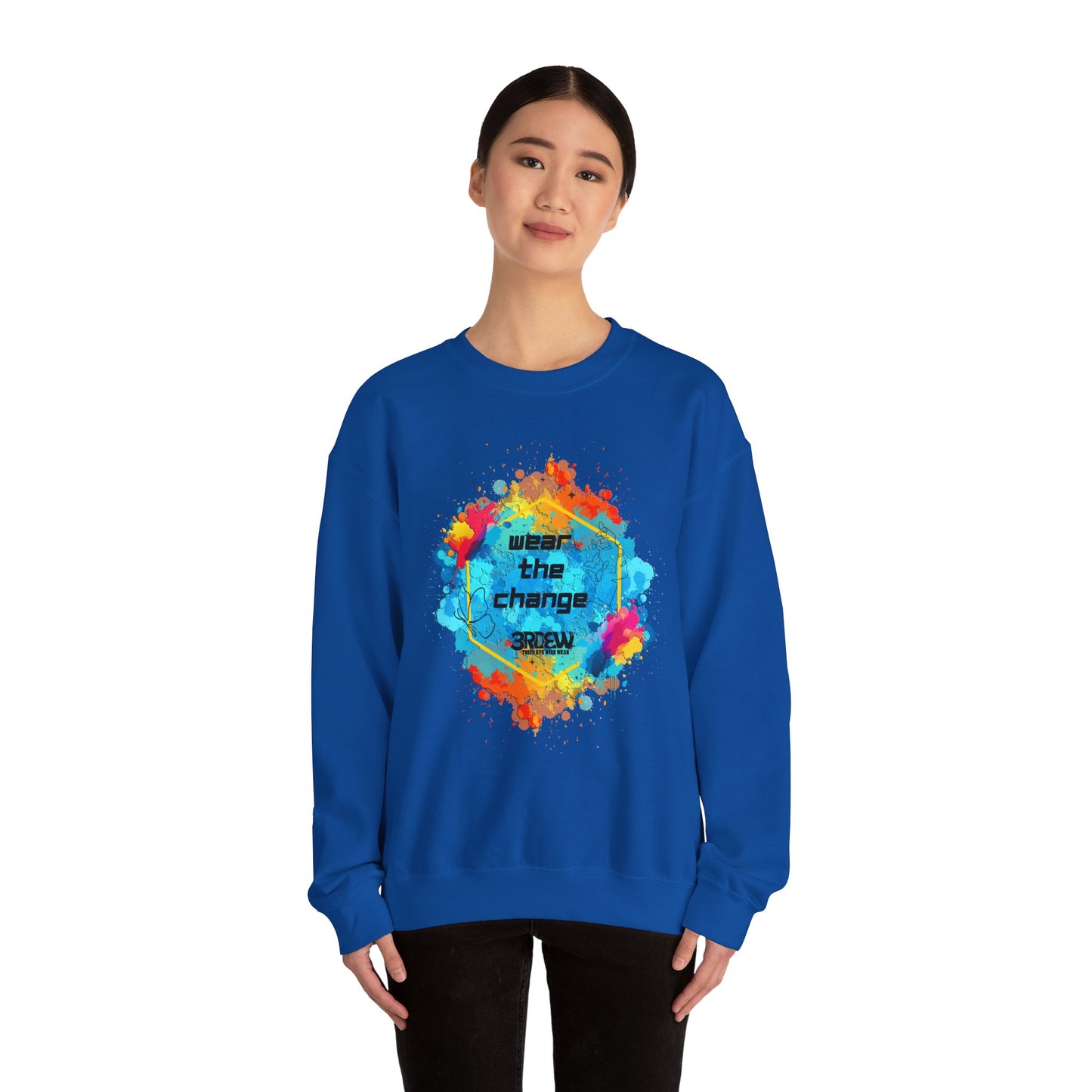 3RDEW² | Wear the Change | Third Eye Wide Wear | Unisex Heavy Blend Crewneck Sweatshirt