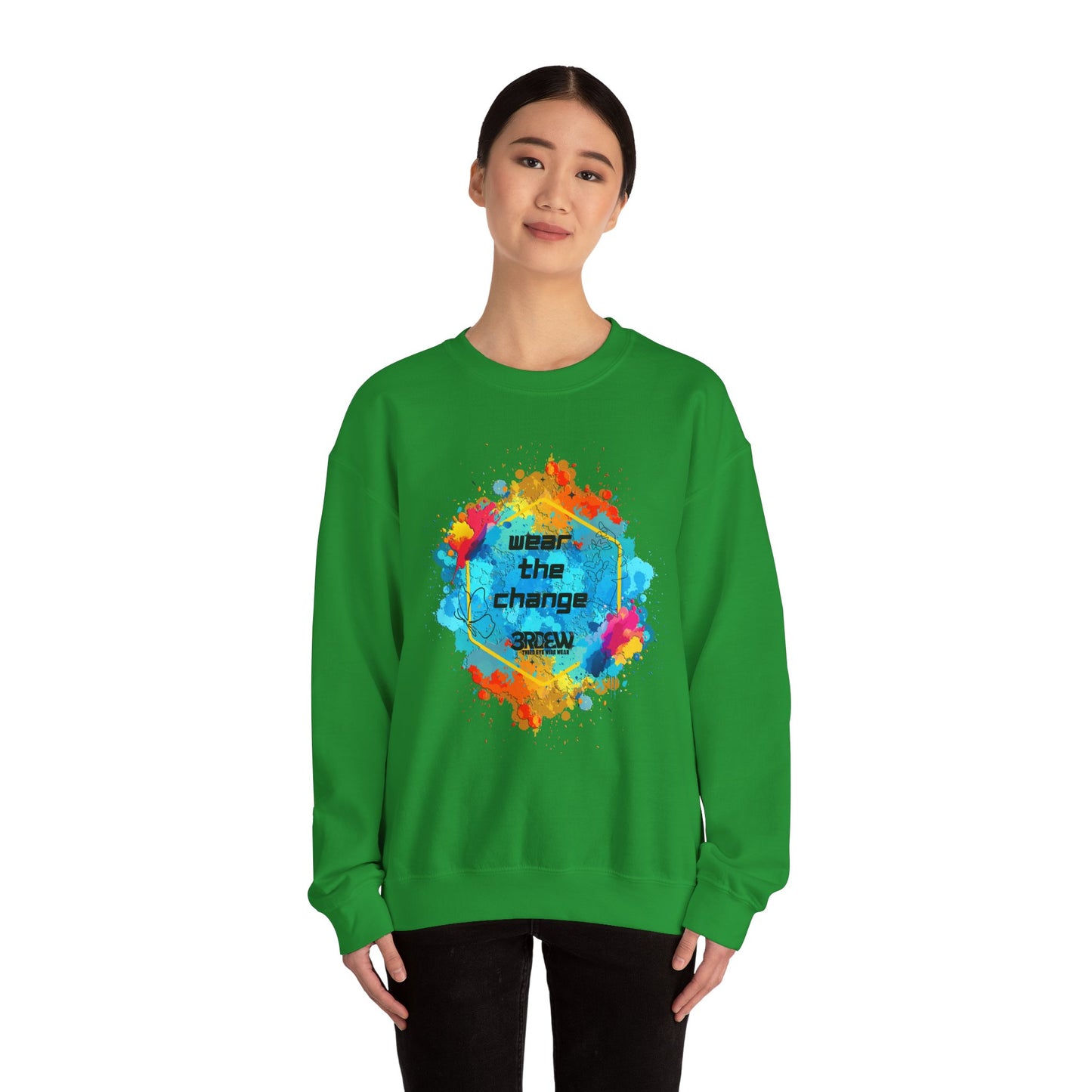 3RDEW² | Wear the Change | Third Eye Wide Wear | Unisex Heavy Blend Crewneck Sweatshirt