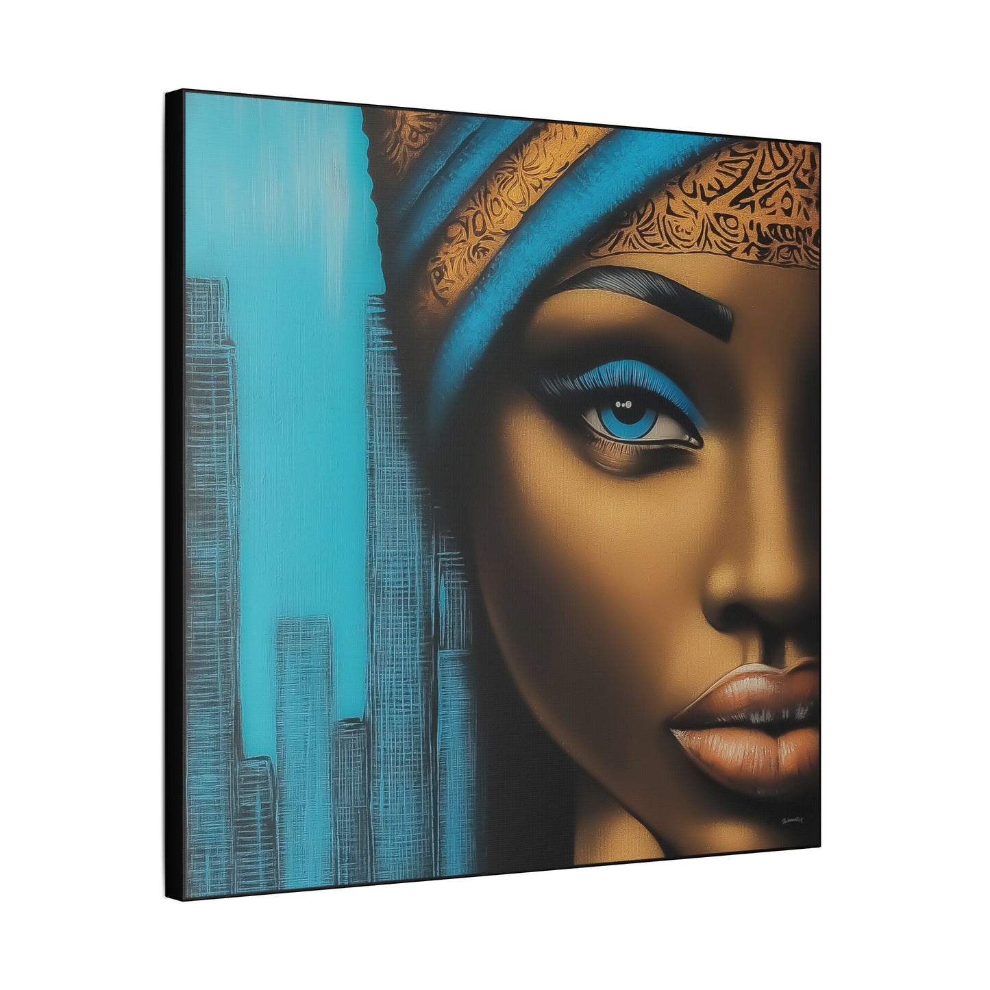 ThurmanatorX Art | Azure Pulse of the City | Aphrochrysalis | Satin Canvas Art Print