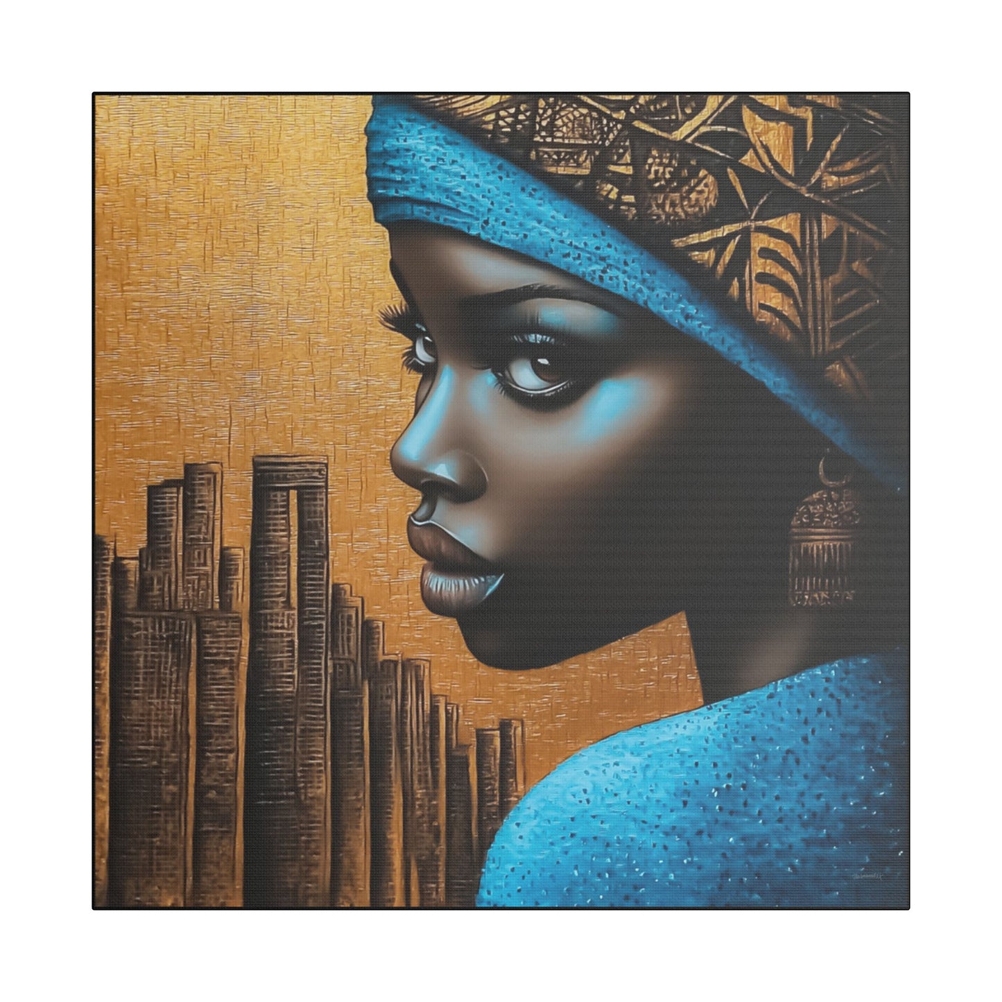 ThurmanatorX Art | Makeda in Gold Light | Aphrochrysalis | Satin Canvas Art Print