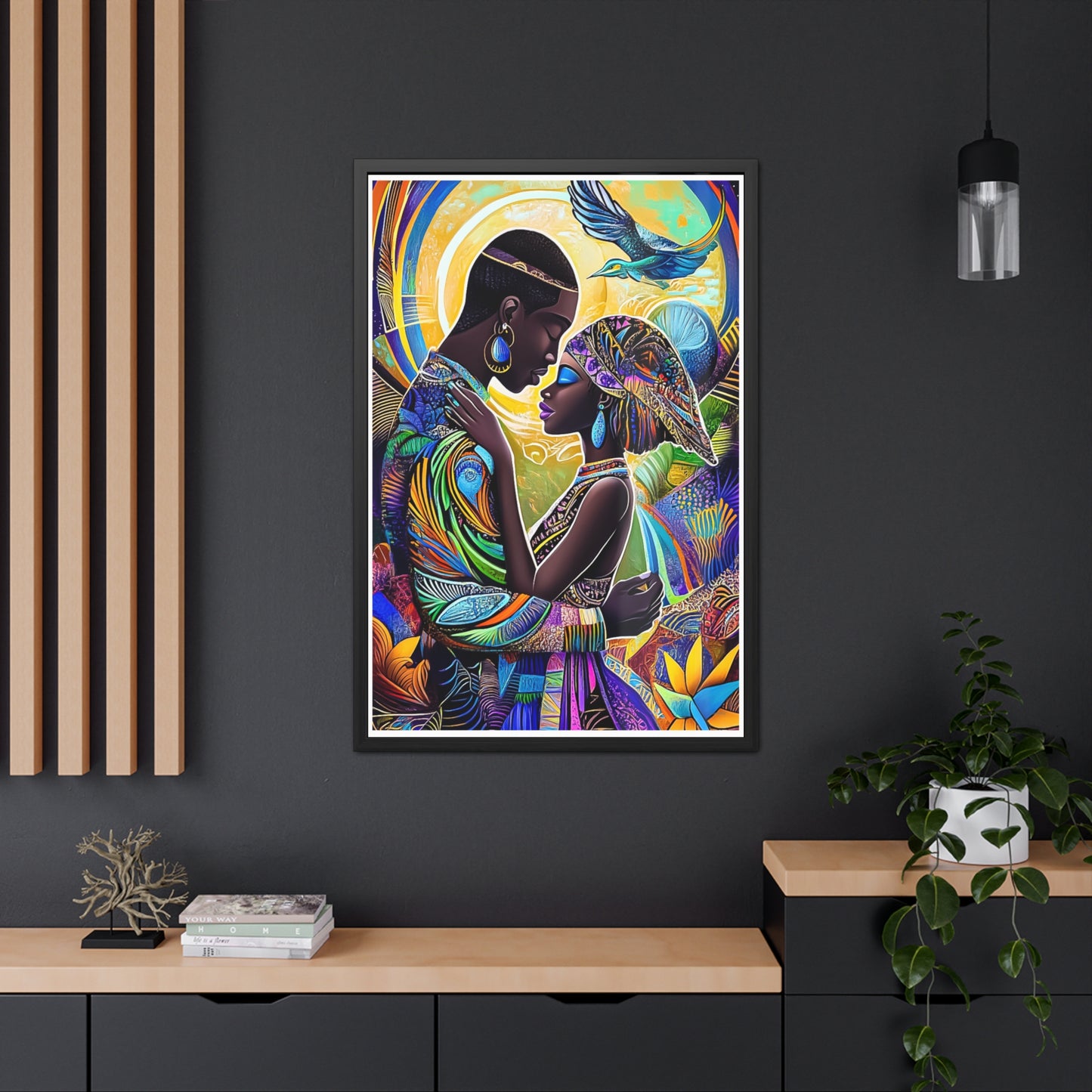 ThurmanatorX Art | Cosmic Roots, Golden Flow | Aphrochrysalis | Framed Poster Print
