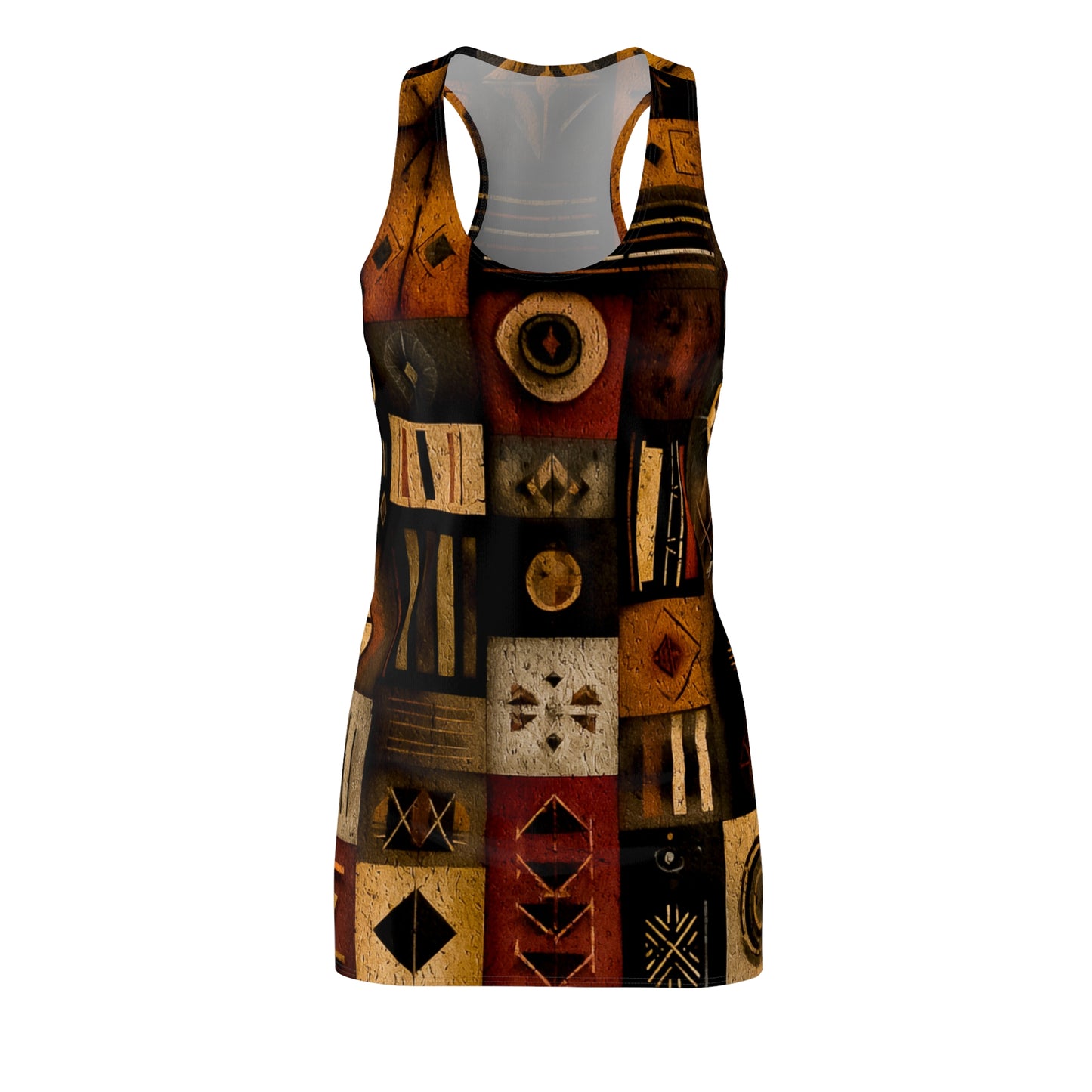 ThurmanatorX Art | Ankaraa AphroBoho Racerback Dress | Bohemian Summer Style • Artistic Casual Wear • Unique Gift for Women