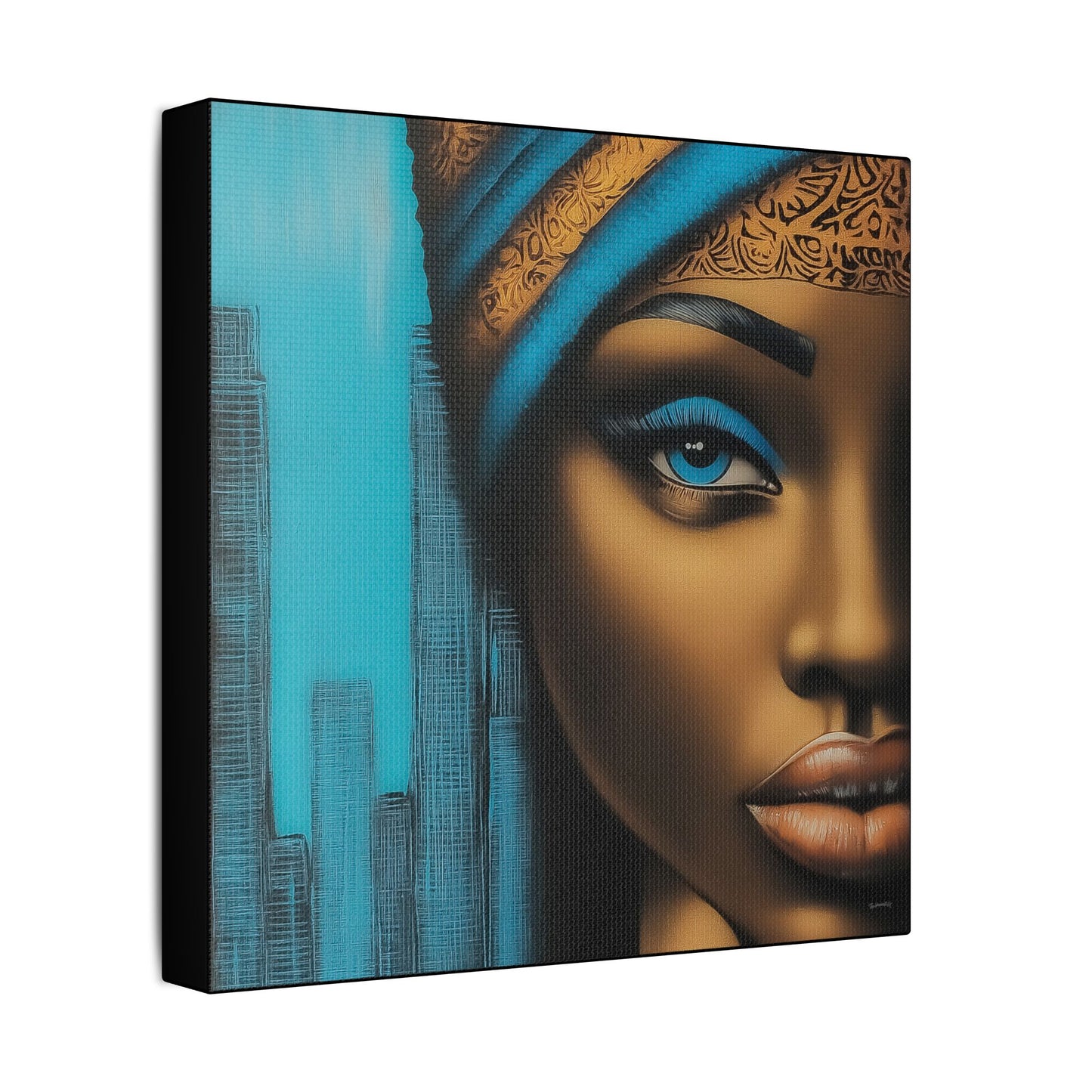 ThurmanatorX Art | Azure Pulse of the City | Aphrochrysalis | Satin Canvas Art Print