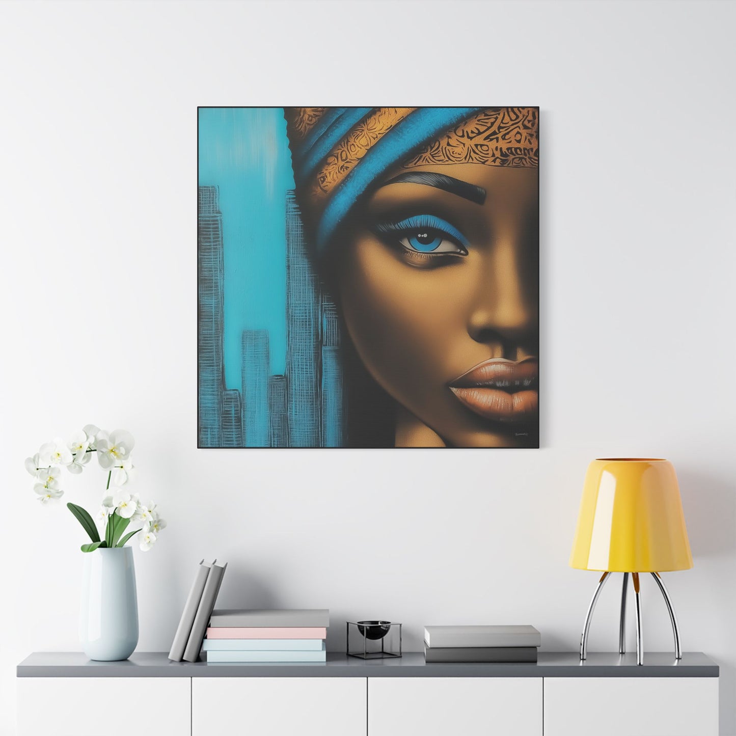 ThurmanatorX Art | Azure Pulse of the City | Aphrochrysalis | Satin Canvas Art Print