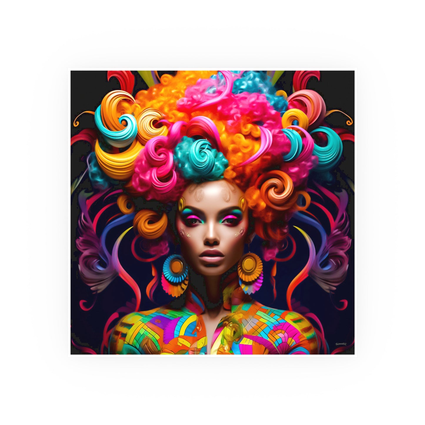 ThurmanatorX Art | Cosmic Crowned Reverie | Aphrochrysalis | Satin Wall Art Print