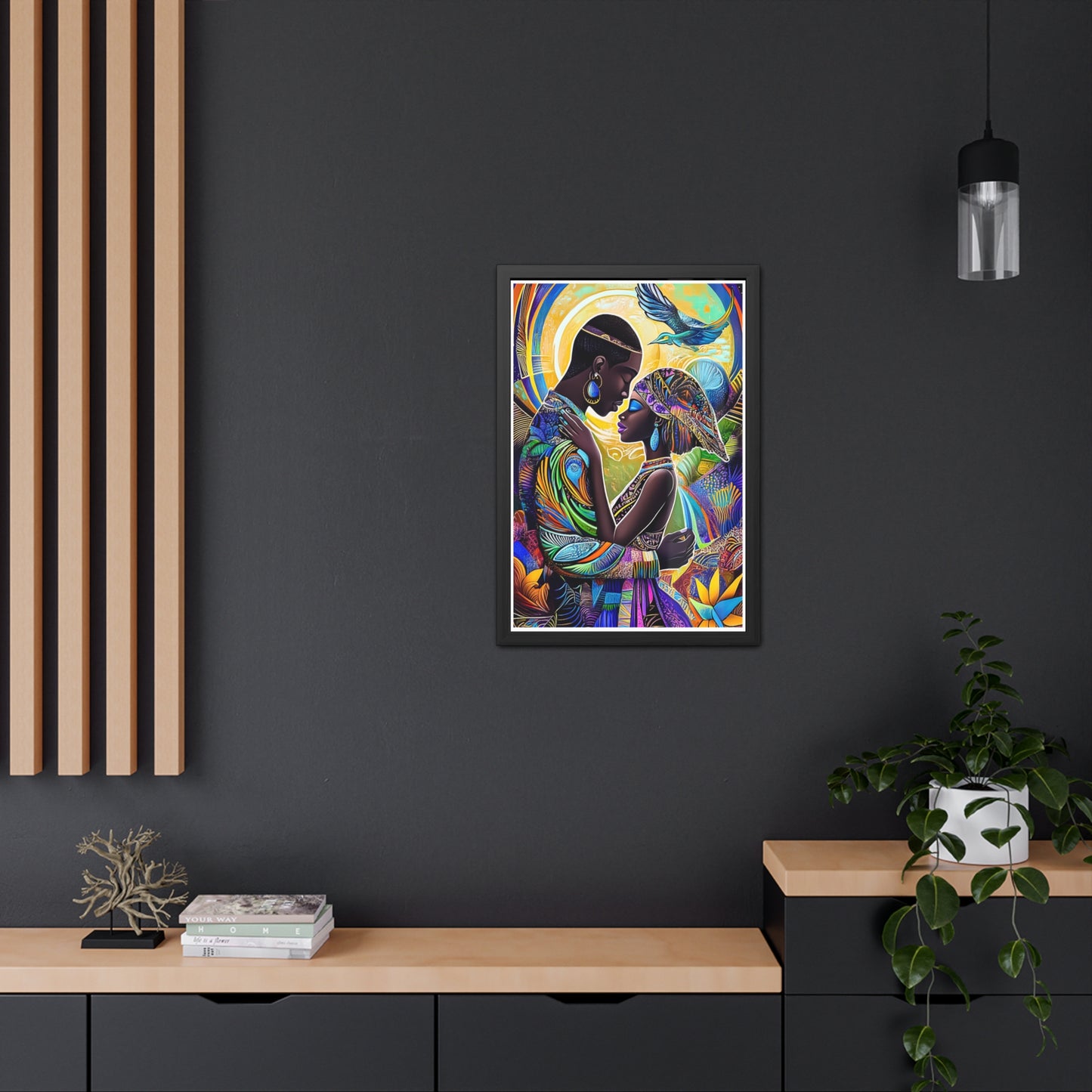 ThurmanatorX Art | Cosmic Roots, Golden Flow | Aphrochrysalis | Framed Poster Print