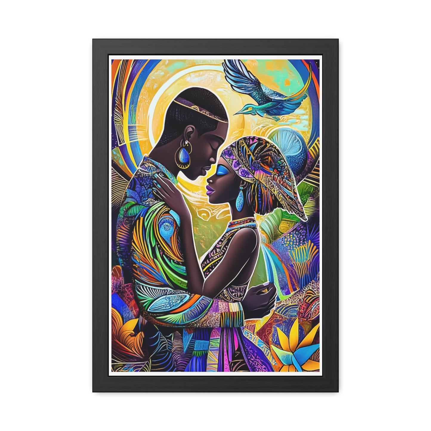 ThurmanatorX Art | Cosmic Roots, Golden Flow | Aphrochrysalis | Framed Poster Print
