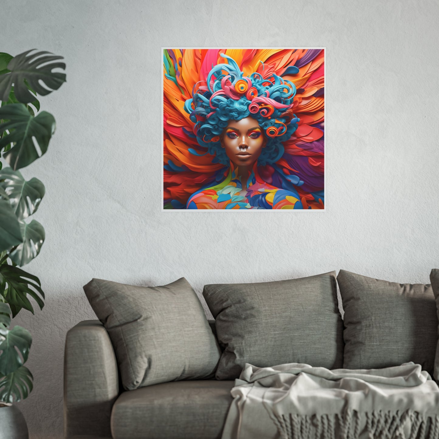 ThurmanatorX Art | Bloomstorm Deity | Aphrochrysalis | Satin Wall Art Print