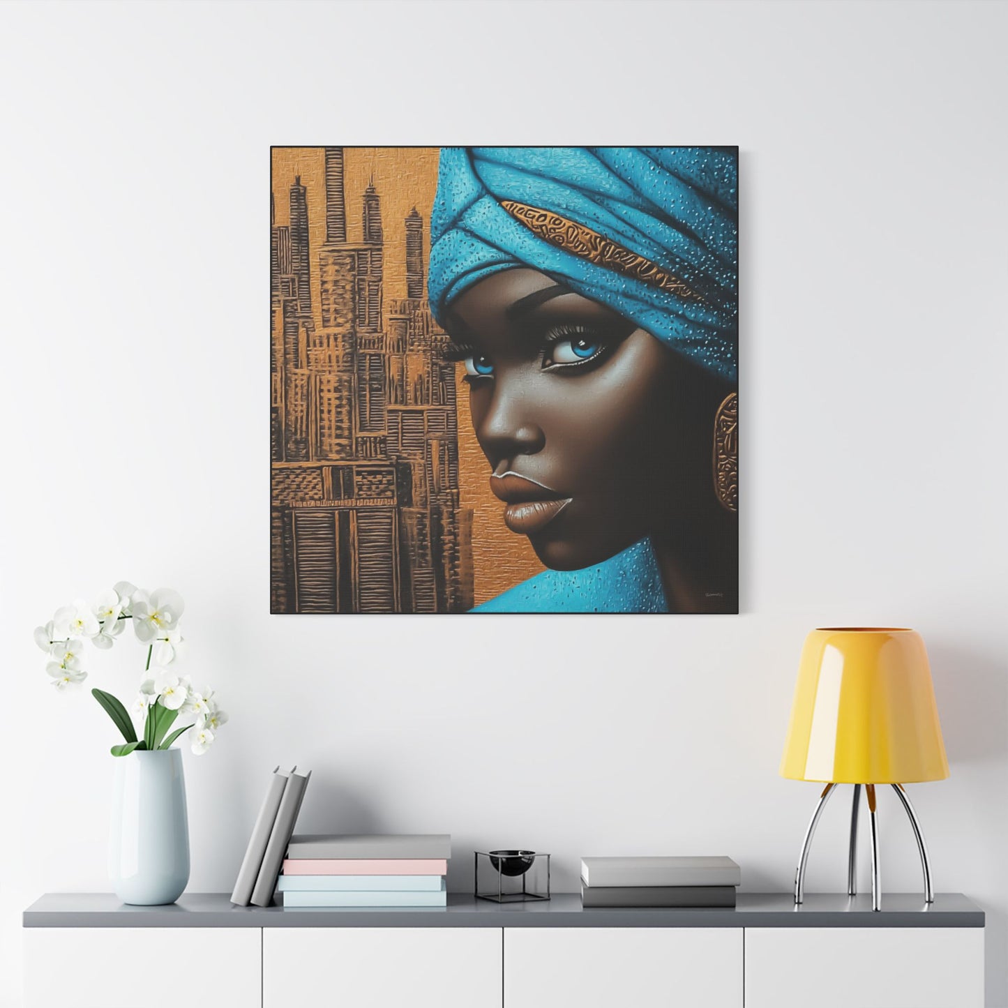ThurmanatorX Art | Neon Dust & Indigo Flame | Aphrochrysalis | Satin Canvas Art Print
