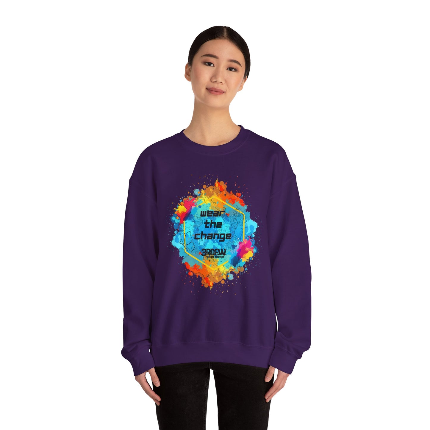 3RDEW² | Wear the Change | Third Eye Wide Wear | Unisex Heavy Blend Crewneck Sweatshirt