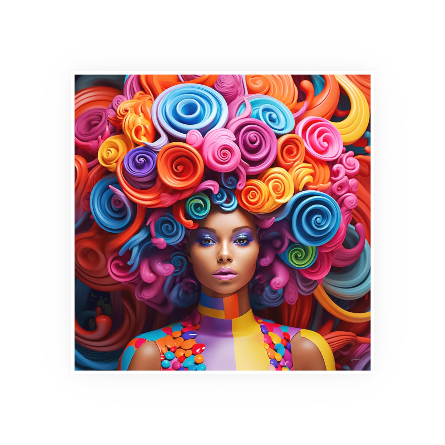 ThurmanatorX Art | Neon Crown Ascend | Aphrochrysalis | Satin Wall Art Print