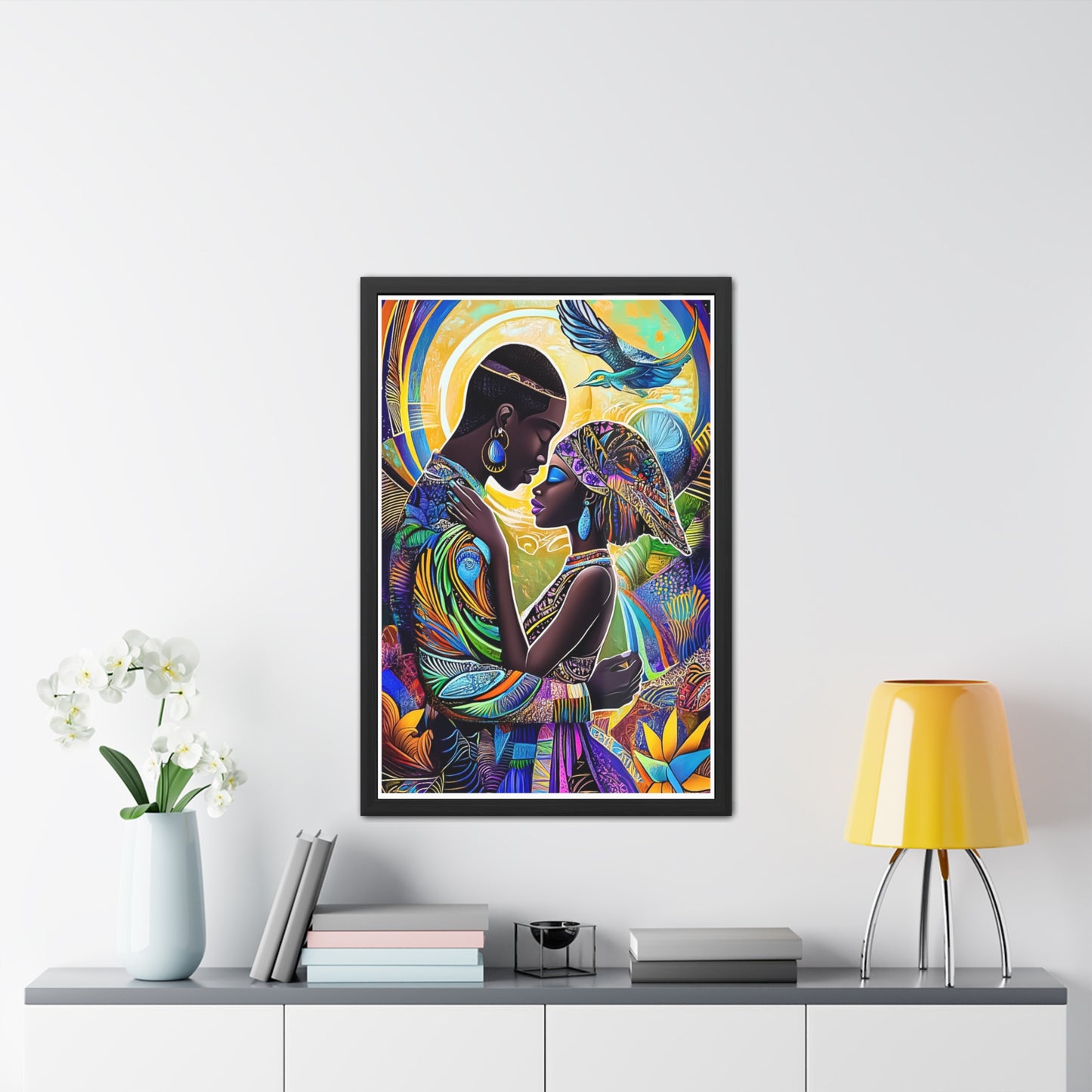 ThurmanatorX Art | Cosmic Roots, Golden Flow | Aphrochrysalis | Framed Poster Print