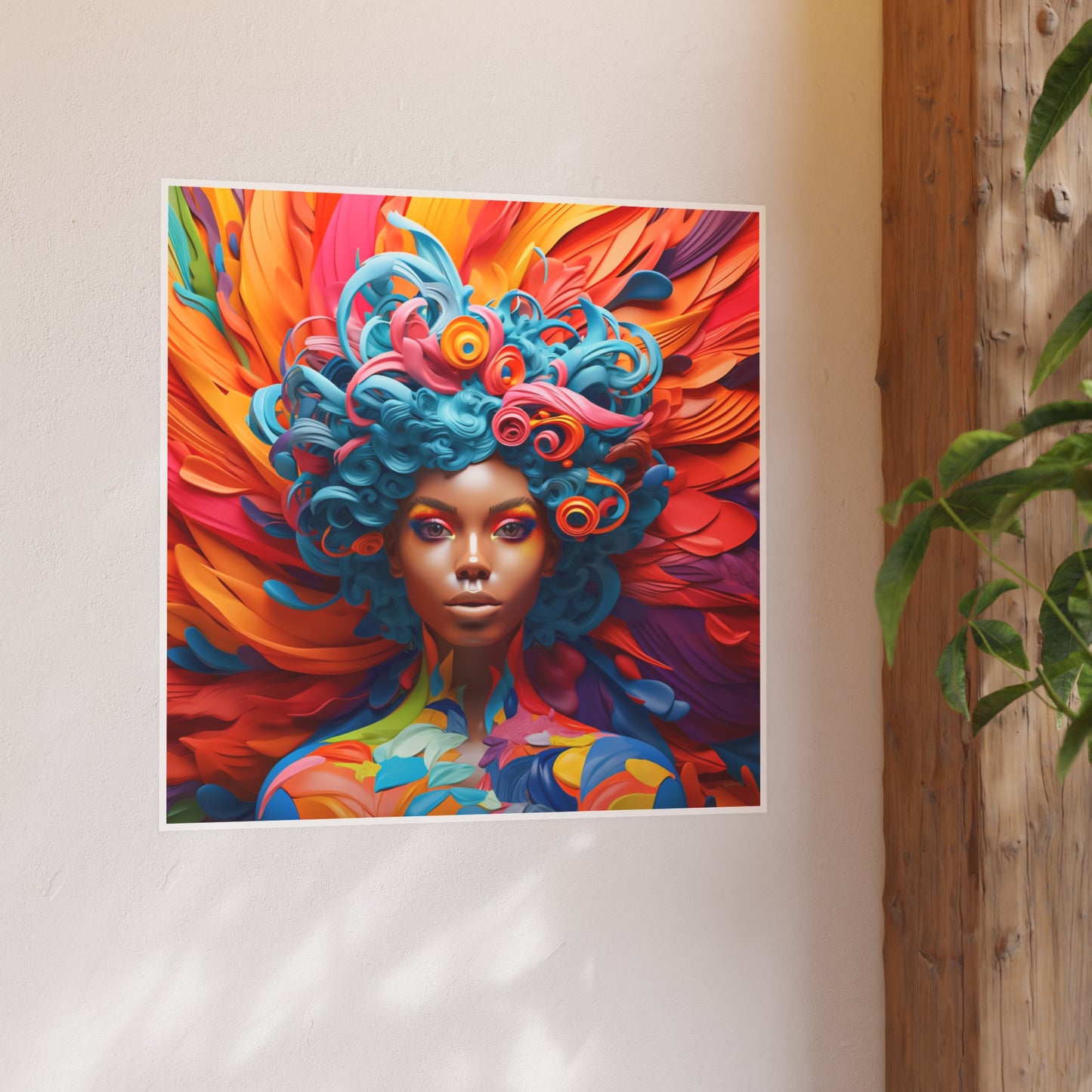 ThurmanatorX Art | Bloomstorm Deity | Aphrochrysalis | Satin Wall Art Print