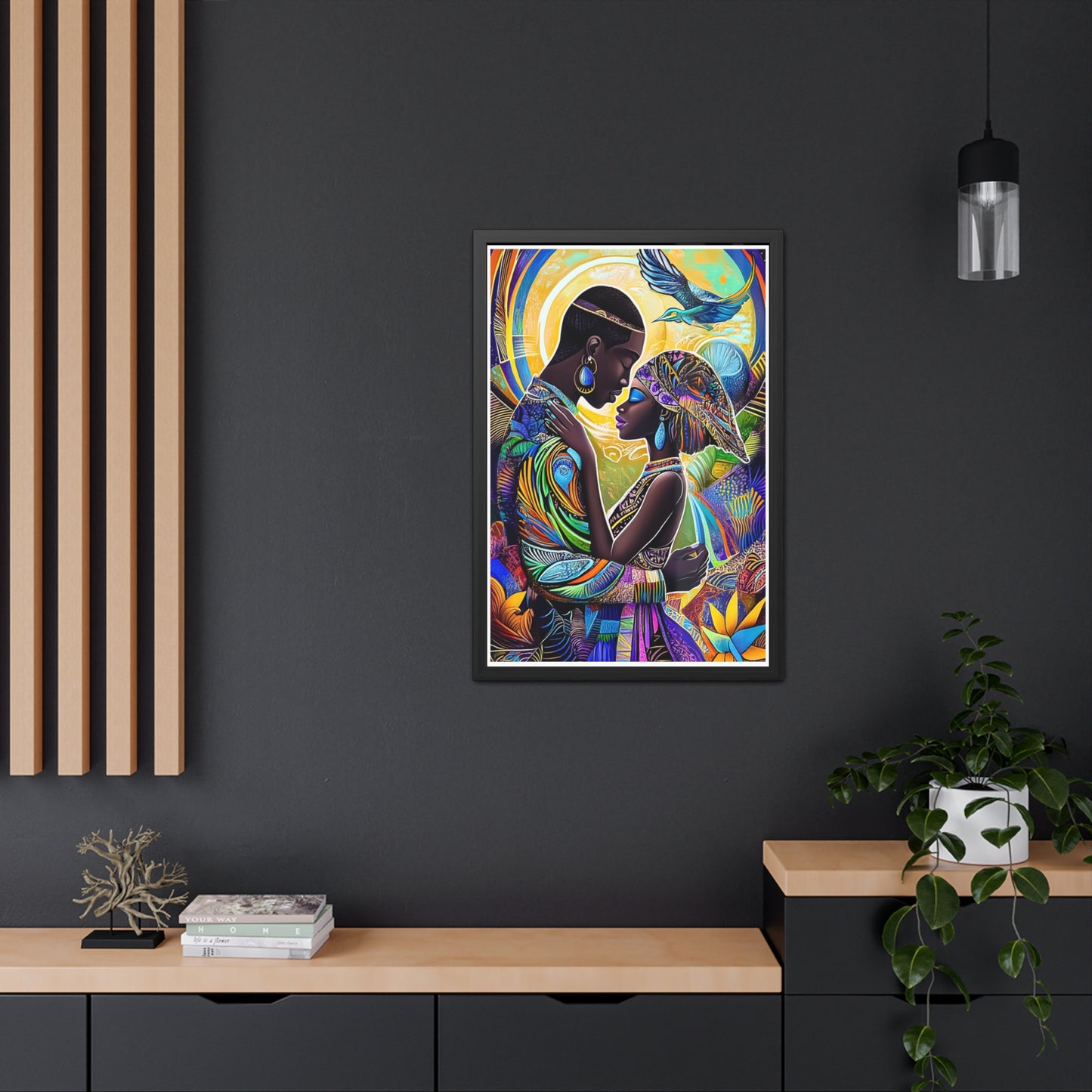 ThurmanatorX Art | Cosmic Roots, Golden Flow | Aphrochrysalis | Framed Poster Print