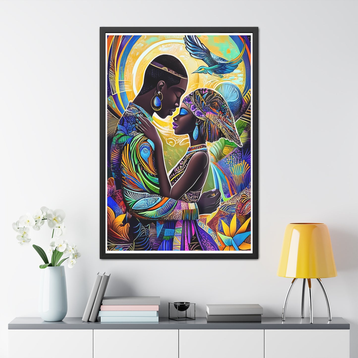 ThurmanatorX Art | Cosmic Roots, Golden Flow | Aphrochrysalis | Framed Poster Print