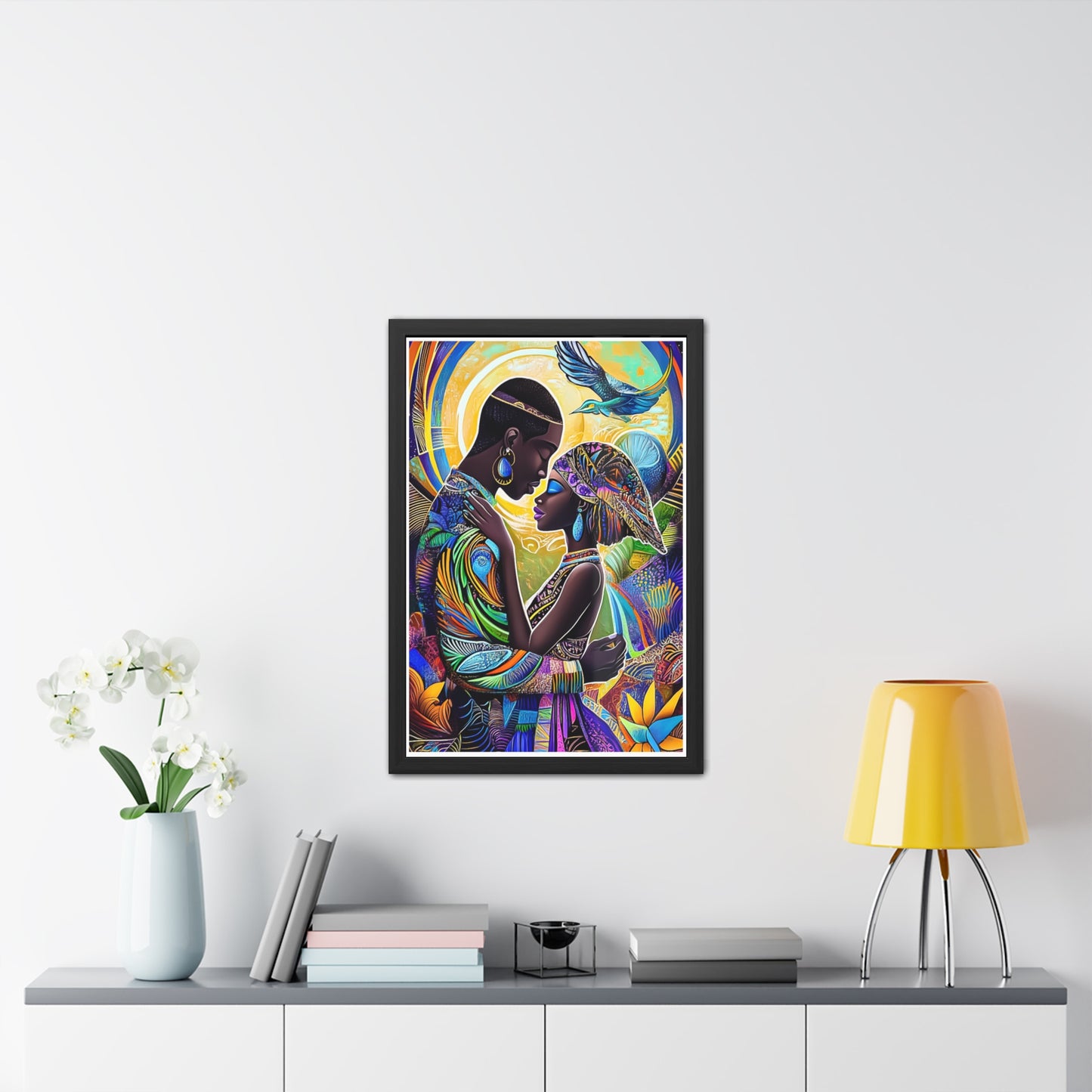 ThurmanatorX Art | Cosmic Roots, Golden Flow | Aphrochrysalis | Framed Poster Print