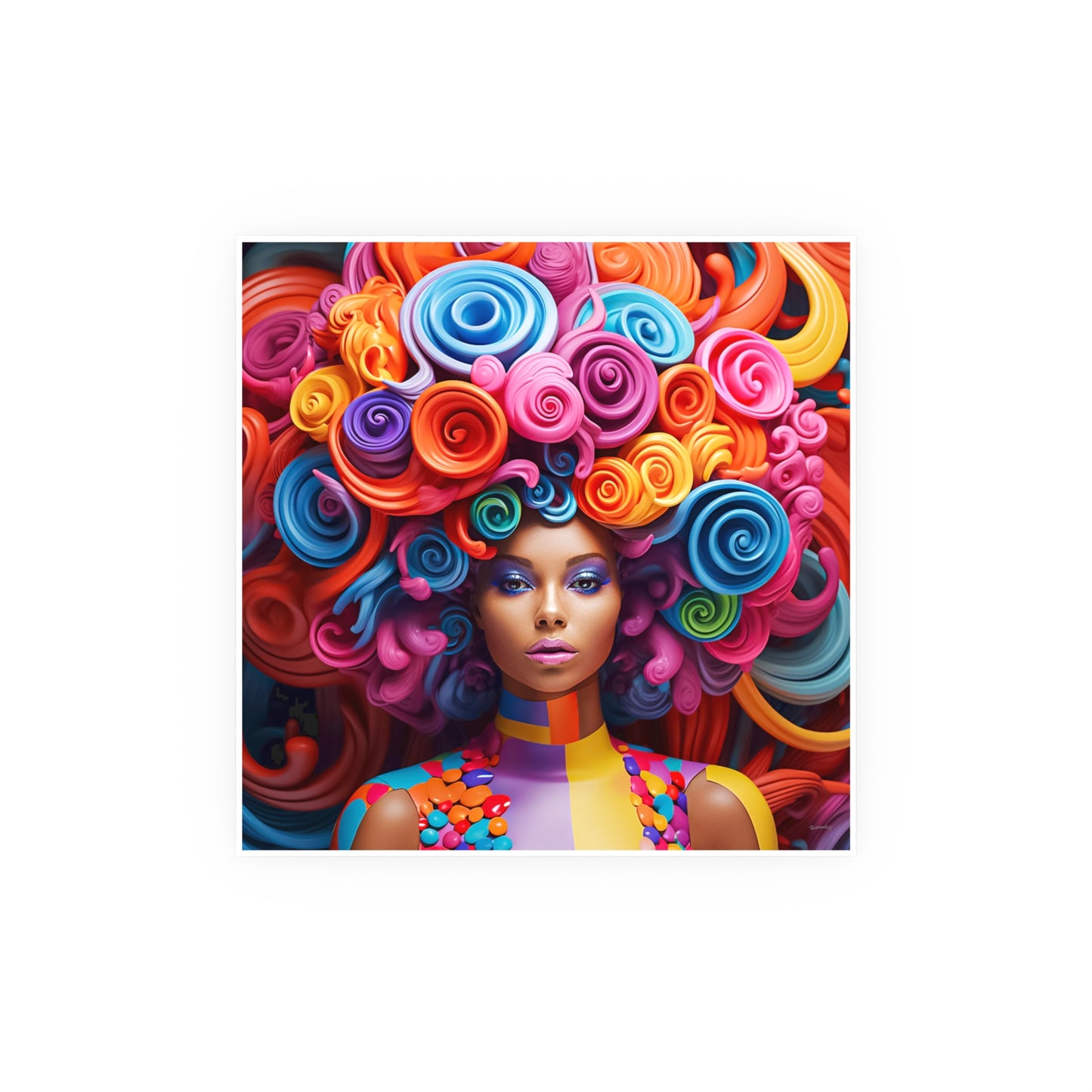 ThurmanatorX Art | Neon Crown Ascend | Aphrochrysalis | Satin Wall Art Print
