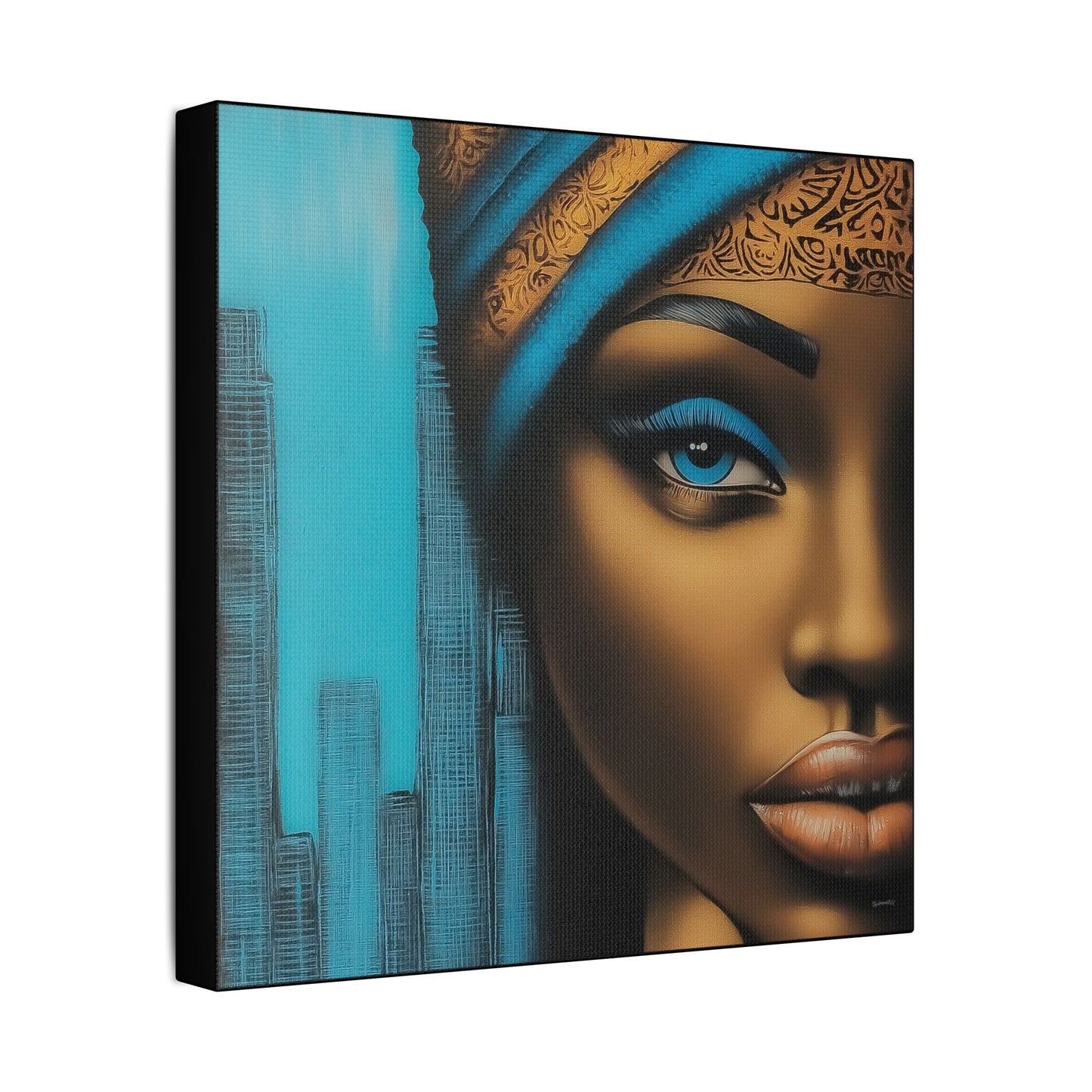 ThurmanatorX Art | Azure Pulse of the City | Aphrochrysalis | Satin Canvas Art Print
