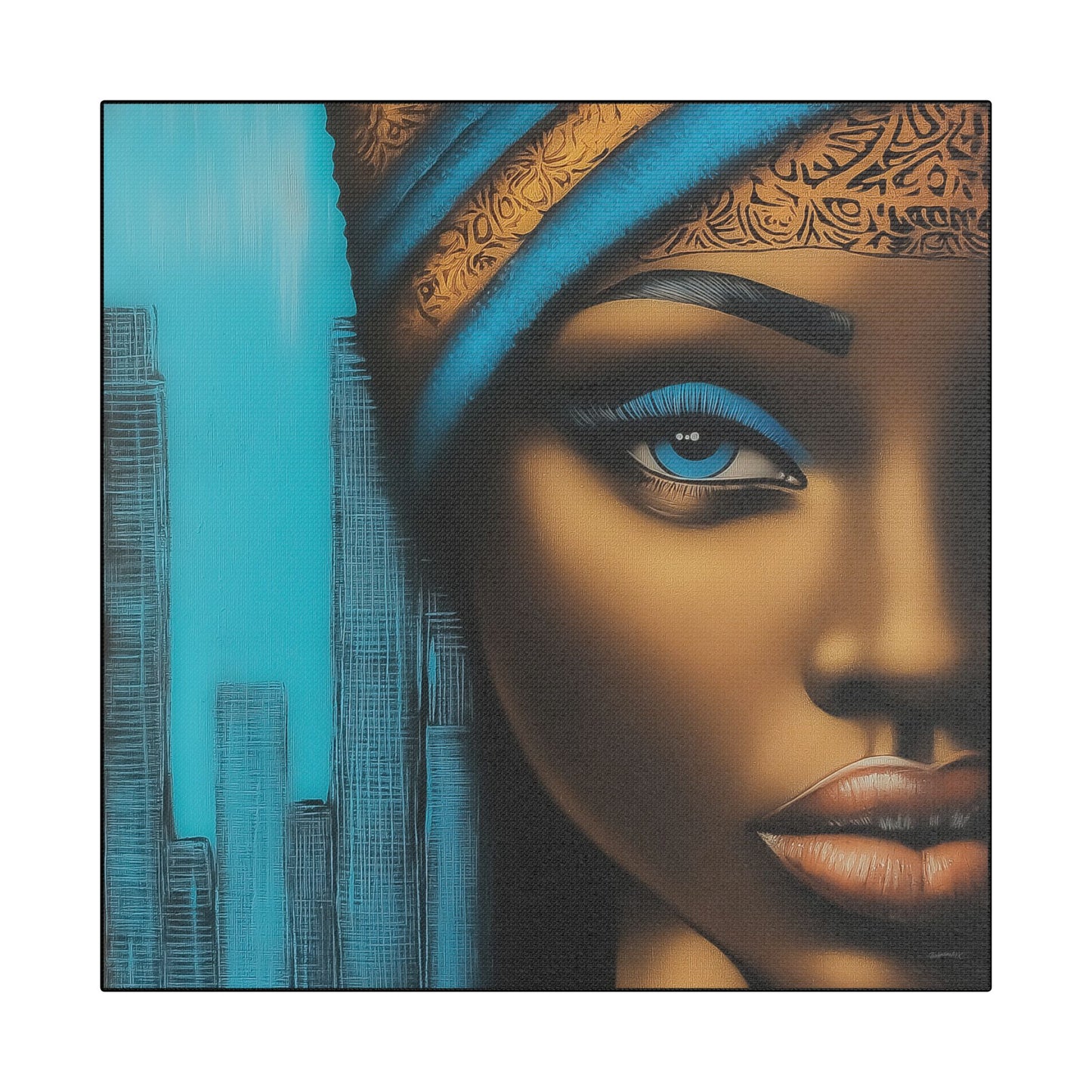 ThurmanatorX Art | Azure Pulse of the City | Aphrochrysalis | Satin Canvas Art Print