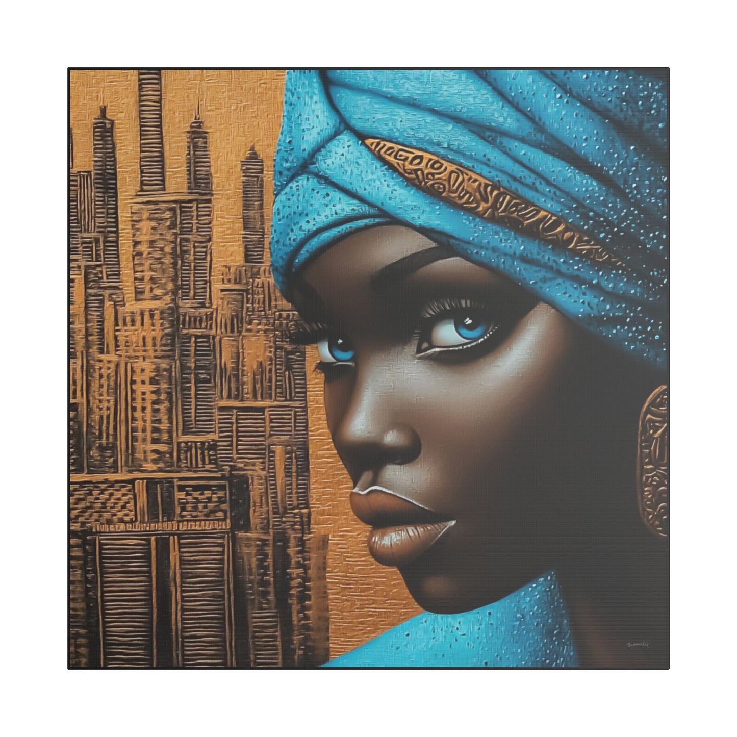 ThurmanatorX Art | Neon Dust & Indigo Flame | Aphrochrysalis | Satin Canvas Art Print