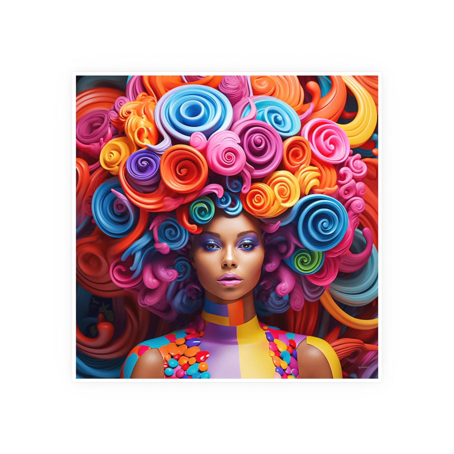 ThurmanatorX Art | Neon Crown Ascend | Aphrochrysalis | Satin Wall Art Print