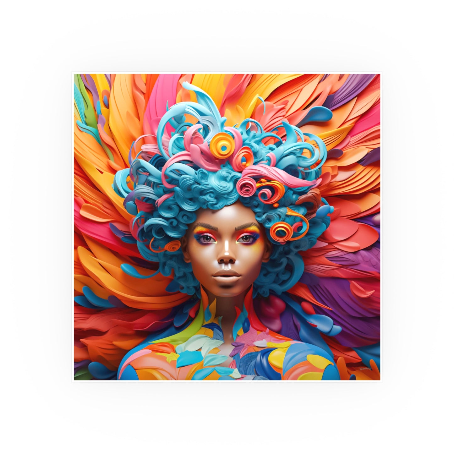 ThurmanatorX Art | Bloomstorm Deity | Aphrochrysalis | Satin Wall Art Print