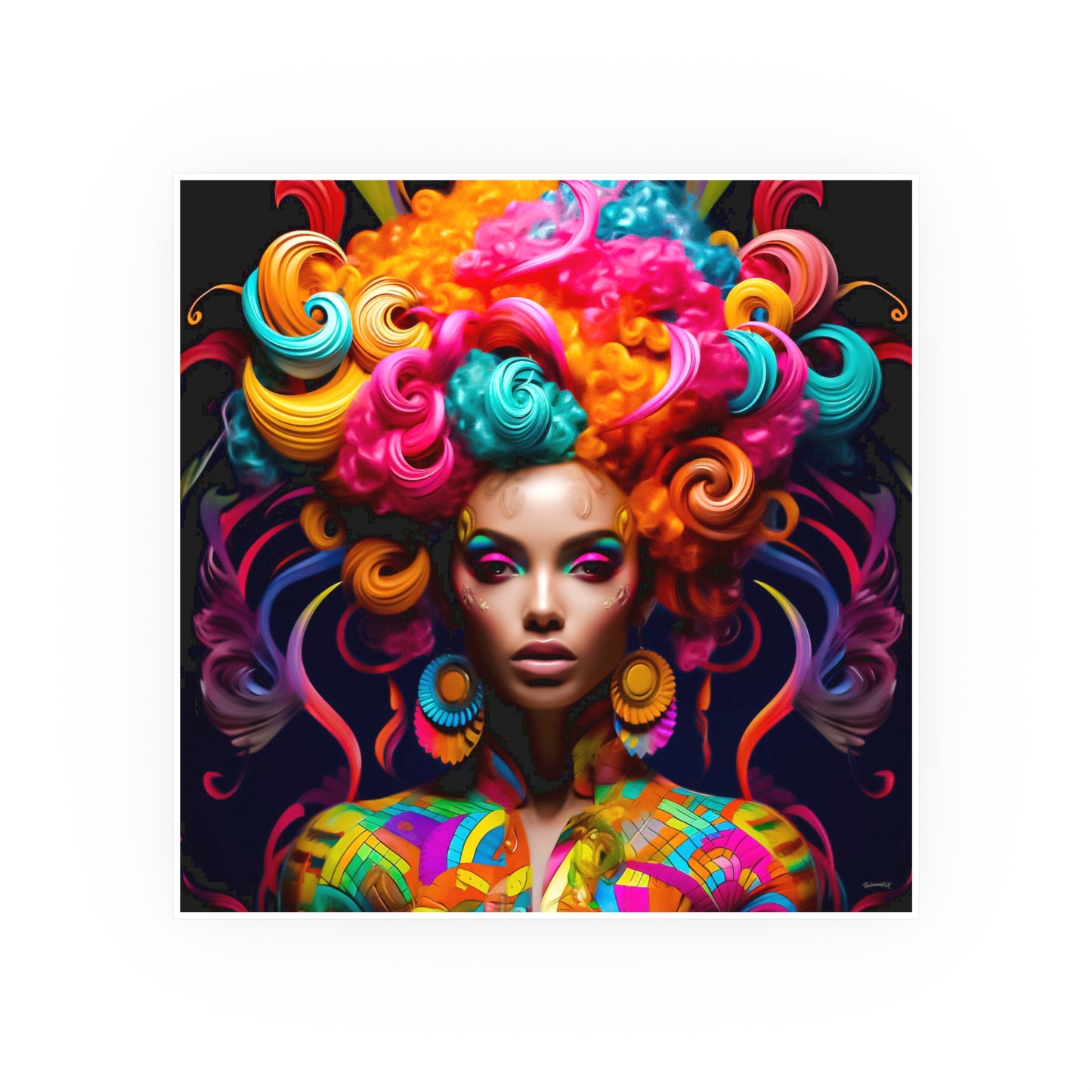 ThurmanatorX Art | Cosmic Crowned Reverie | Aphrochrysalis | Satin Wall Art Print