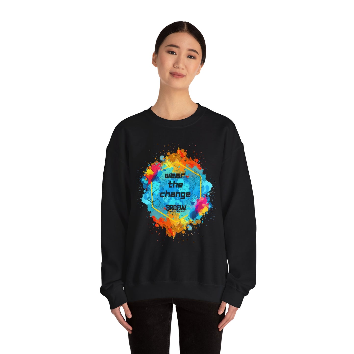 3RDEW² | Wear the Change | Third Eye Wide Wear | Unisex Heavy Blend Crewneck Sweatshirt