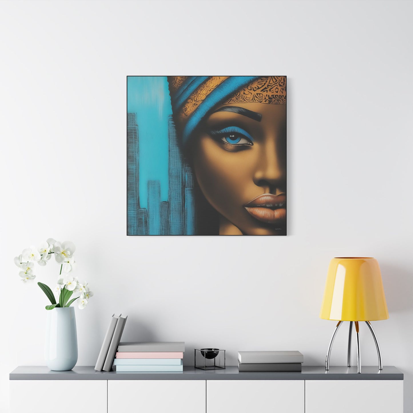 ThurmanatorX Art | Azure Pulse of the City | Aphrochrysalis | Satin Canvas Art Print