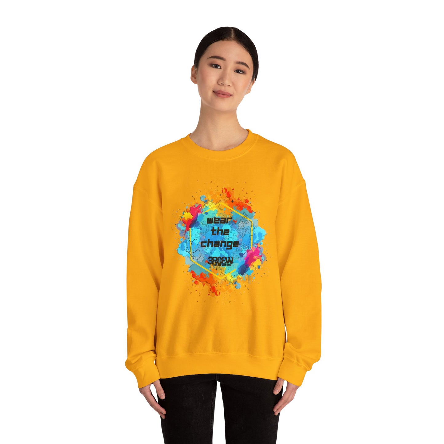 3RDEW² | Wear the Change | Third Eye Wide Wear | Unisex Heavy Blend Crewneck Sweatshirt