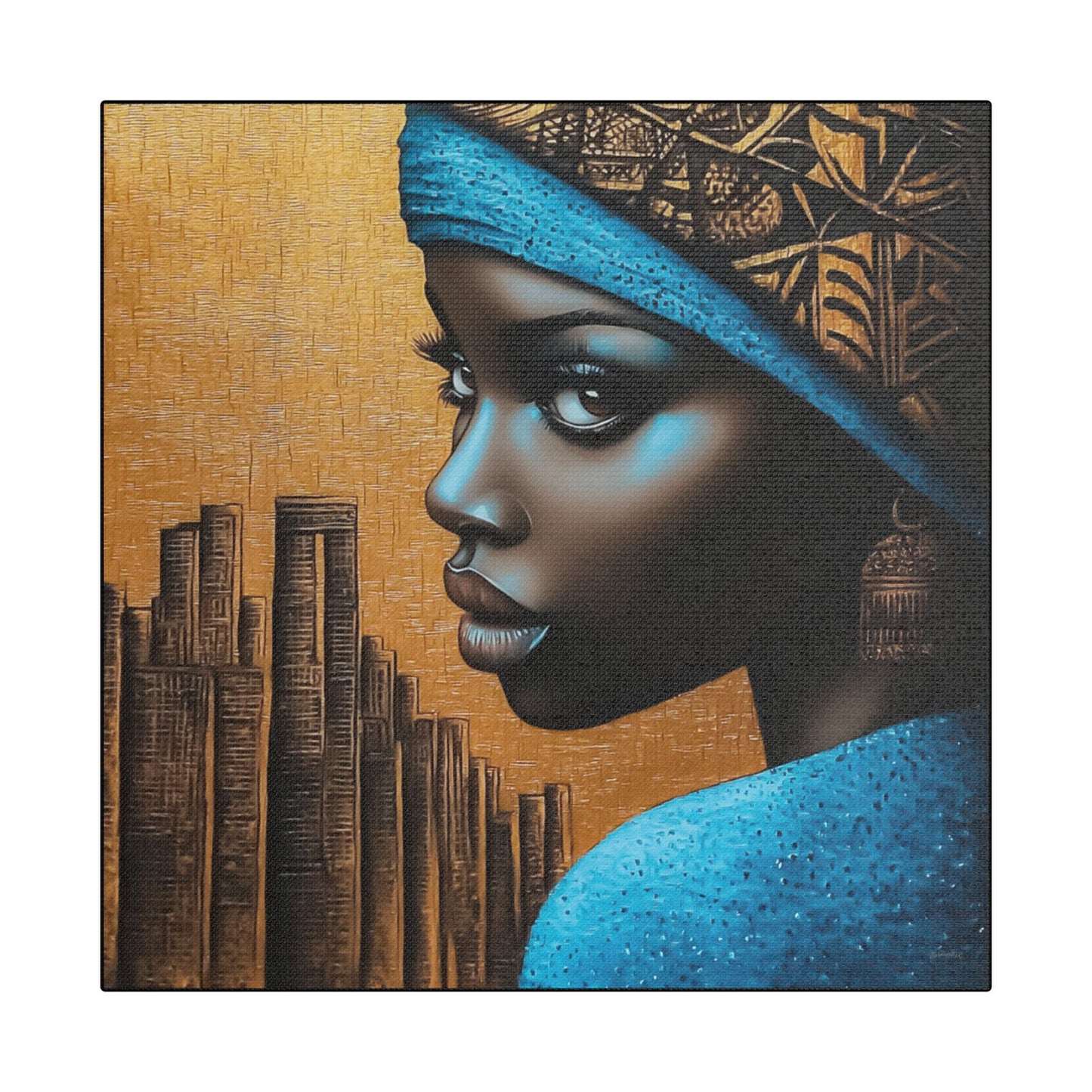 ThurmanatorX Art | Makeda in Gold Light | Aphrochrysalis | Satin Canvas Art Print