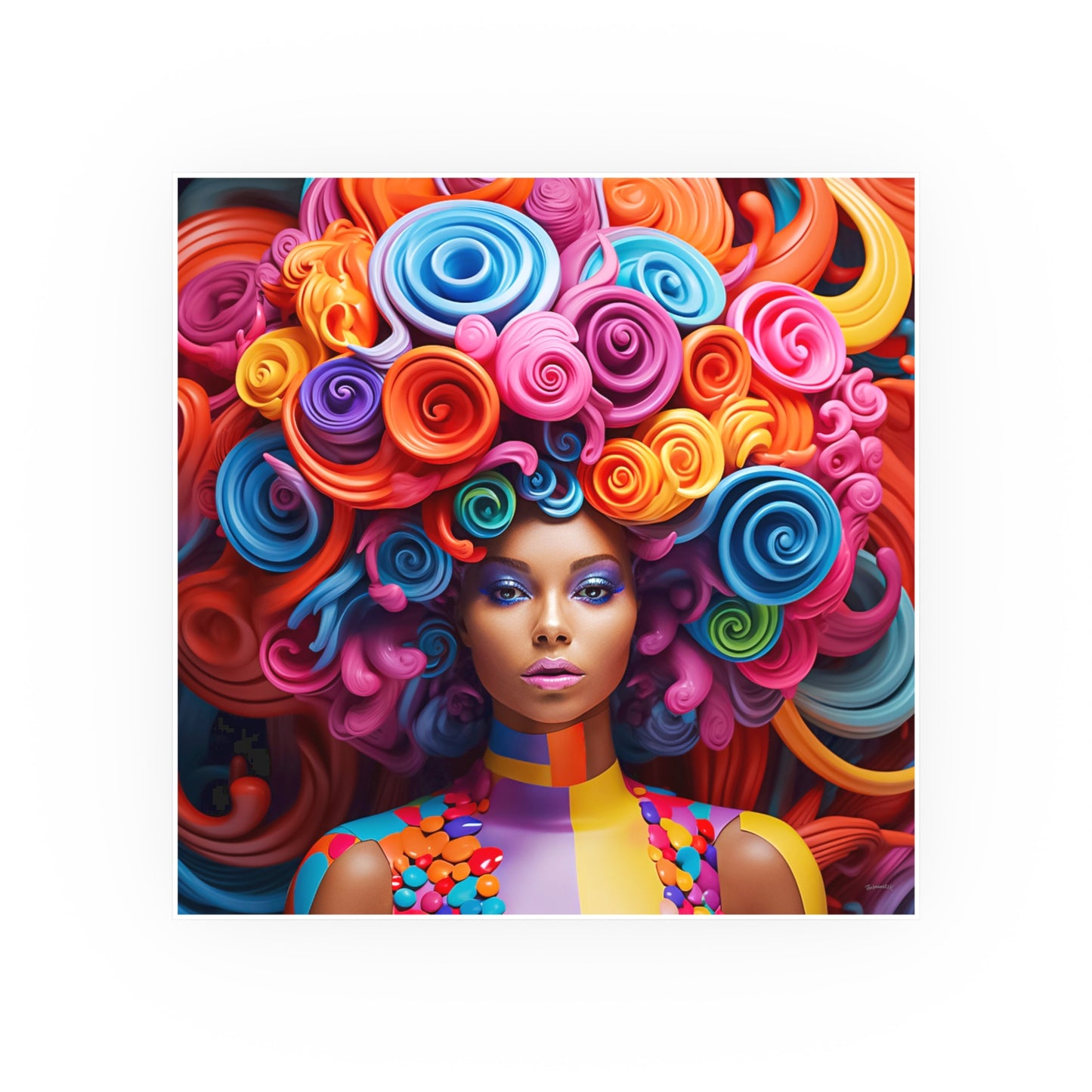 ThurmanatorX Art | Neon Crown Ascend | Aphrochrysalis | Satin Wall Art Print