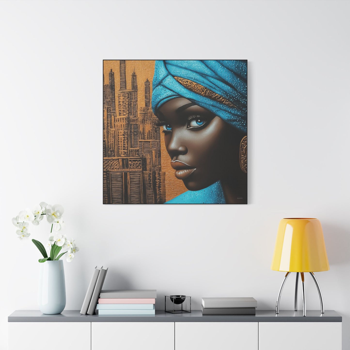 ThurmanatorX Art | Neon Dust & Indigo Flame | Aphrochrysalis | Satin Canvas Art Print