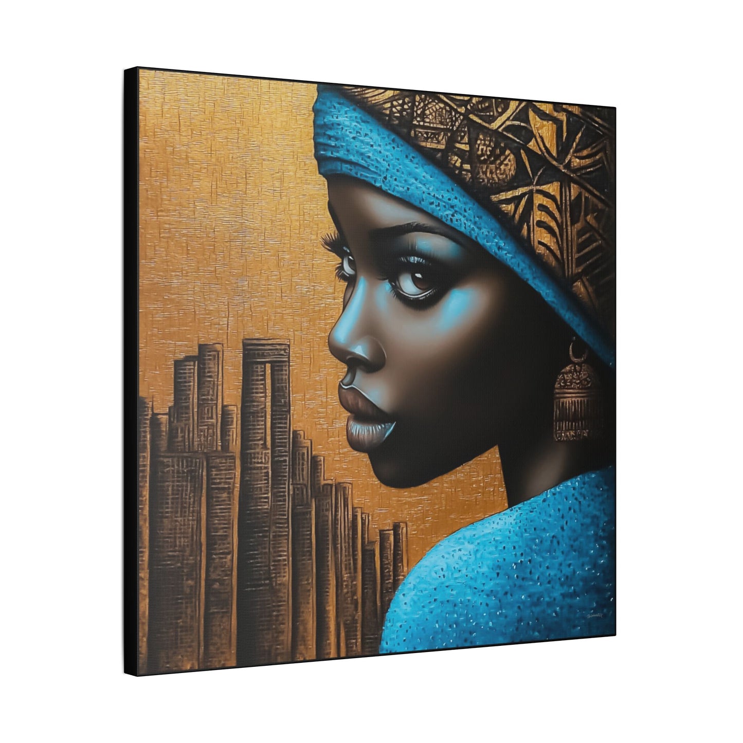 ThurmanatorX Art | Makeda in Gold Light | Aphrochrysalis | Satin Canvas Art Print
