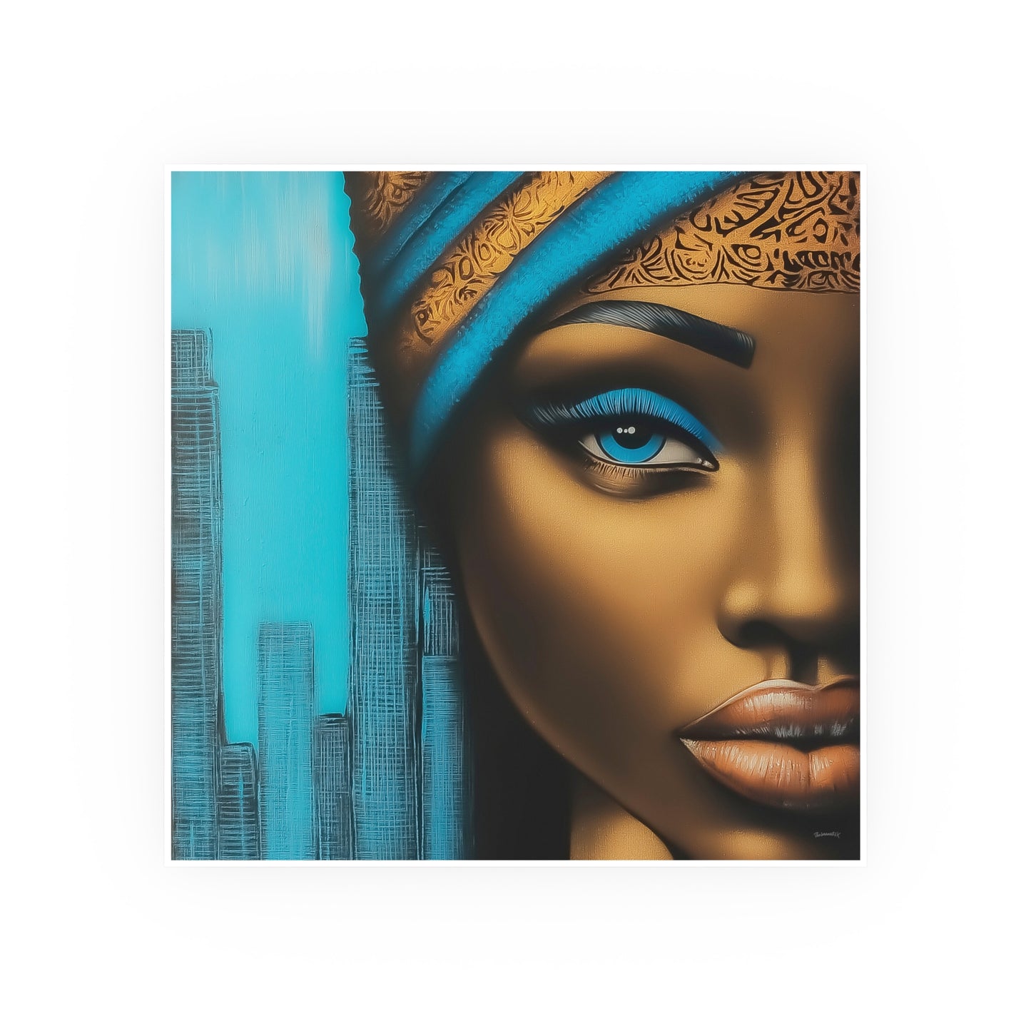 ThurmanatorX Art | Azure Pulse of the City | Aphrochrysalis | Satin Wall Art Print