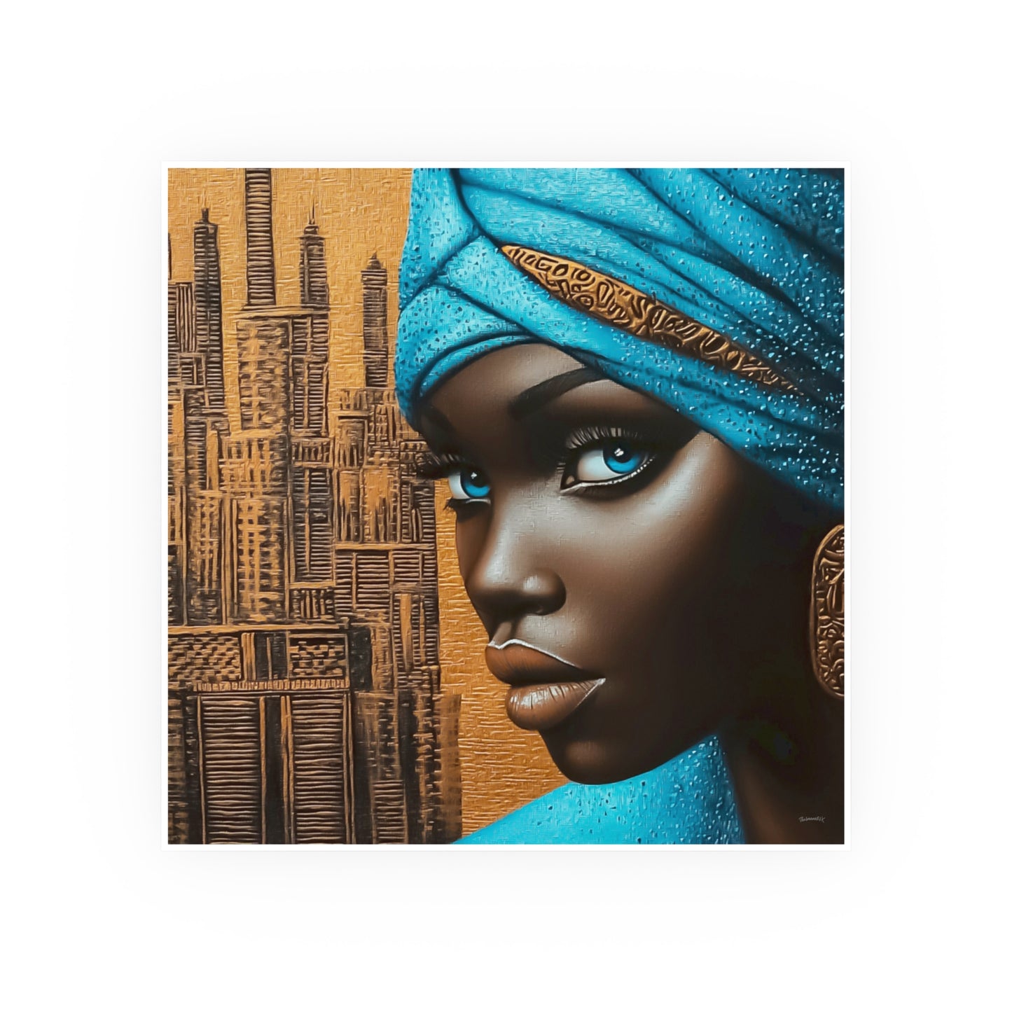 ThurmanatorX Art | Neon Dust & Indigo Flame | Aphrochrysalis | Satin Wall Art Print