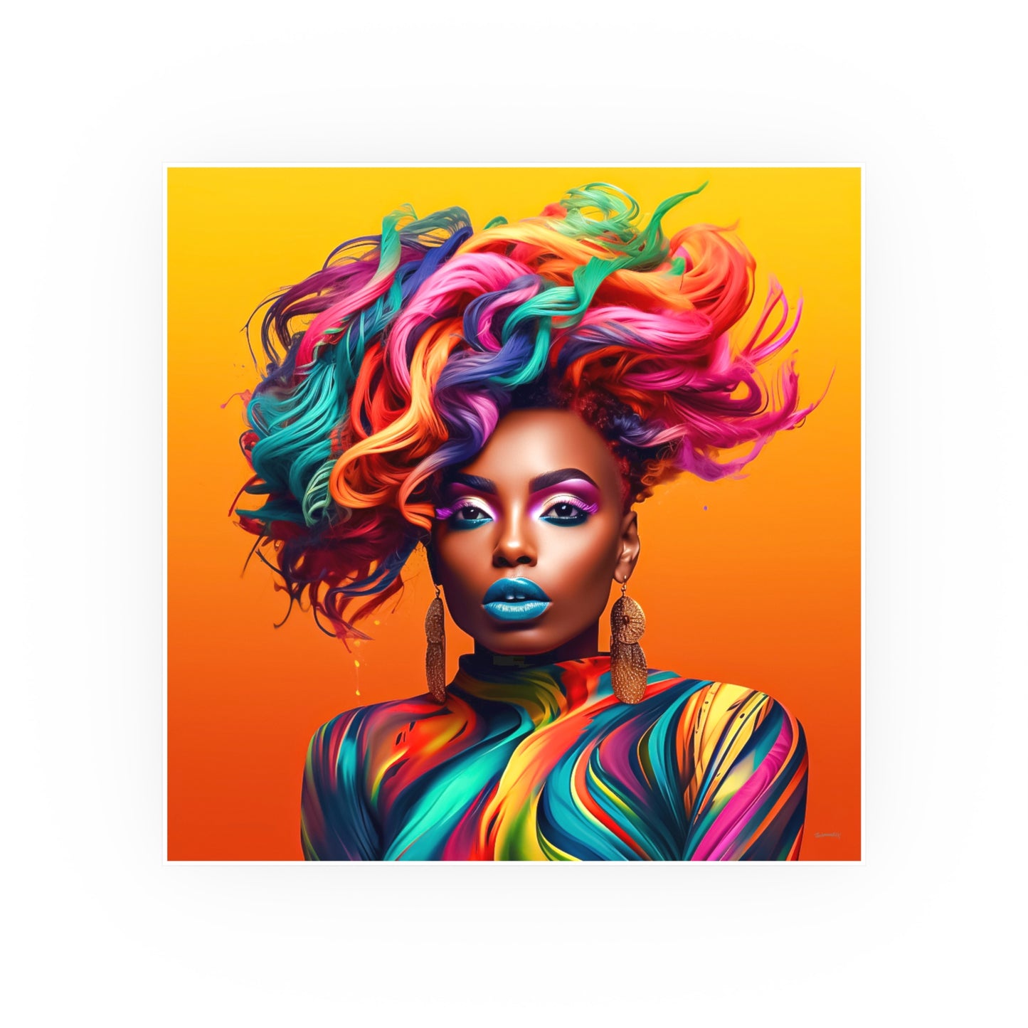 ThurmanatorX Art | Velvet Voltage Muse | Aphrochrysalis | Satin Wall Art Print