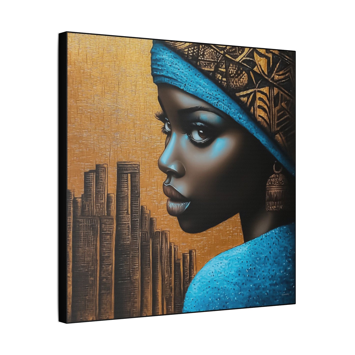 ThurmanatorX Art | Makeda in Gold Light | Aphrochrysalis | Satin Canvas Art Print