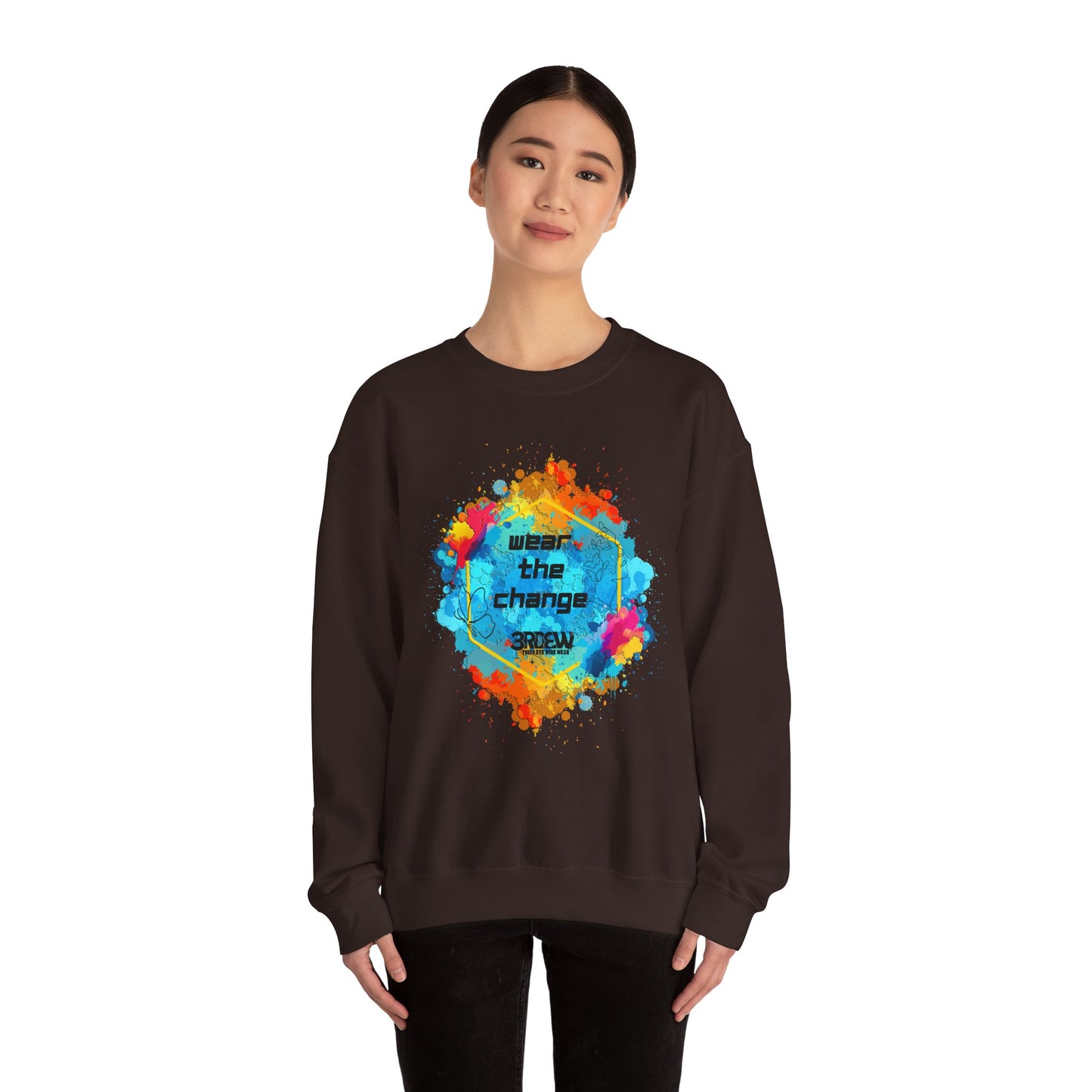 3RDEW² | Wear the Change | Third Eye Wide Wear | Unisex Heavy Blend Crewneck Sweatshirt