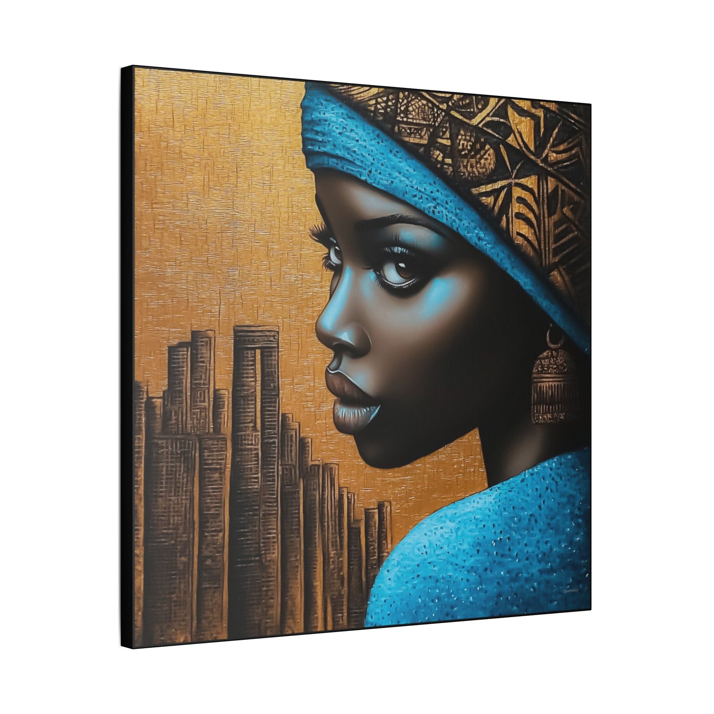ThurmanatorX Art | Makeda in Gold Light | Aphrochrysalis | Satin Canvas Art Print