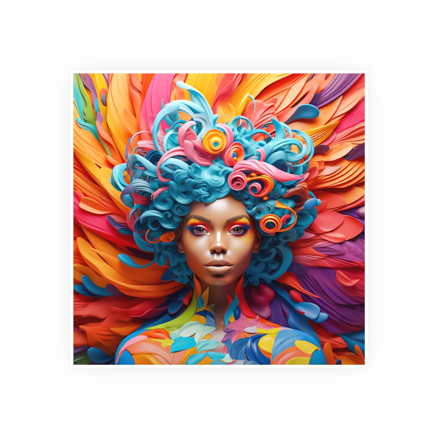 ThurmanatorX Art | Bloomstorm Deity | Aphrochrysalis | Satin Wall Art Print