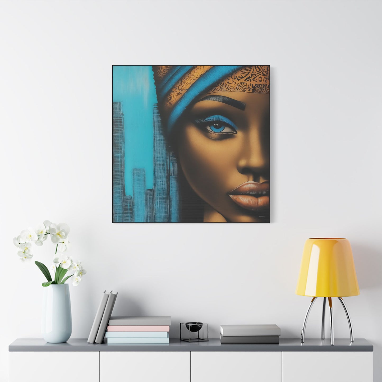 ThurmanatorX Art | Azure Pulse of the City | Aphrochrysalis | Satin Canvas Art Print