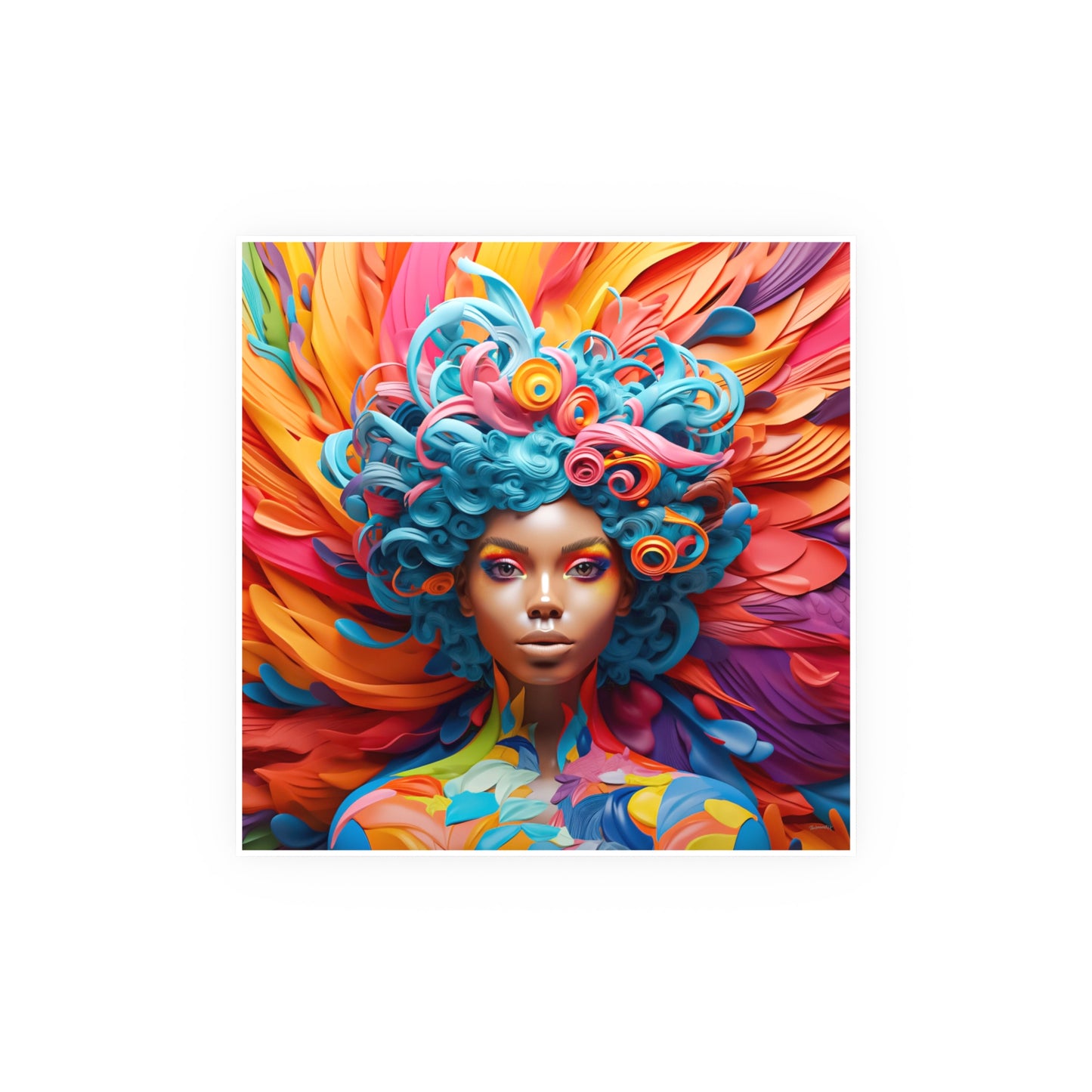 ThurmanatorX Art | Bloomstorm Deity | Aphrochrysalis | Satin Wall Art Print
