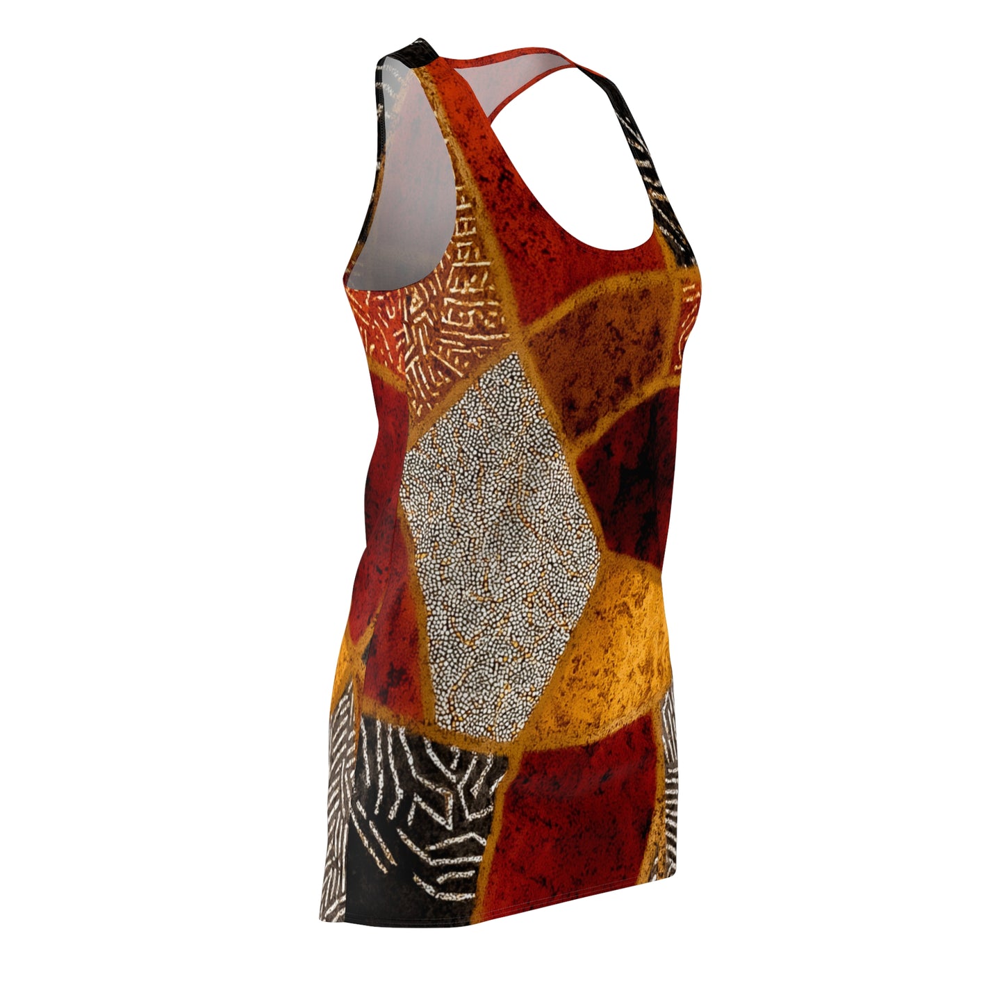 ThurmanatorX Art | Nolitha AphroBoho Racerback Dress | Bohemian Summer Style • Artistic Casual Wear • Unique Gift for Women