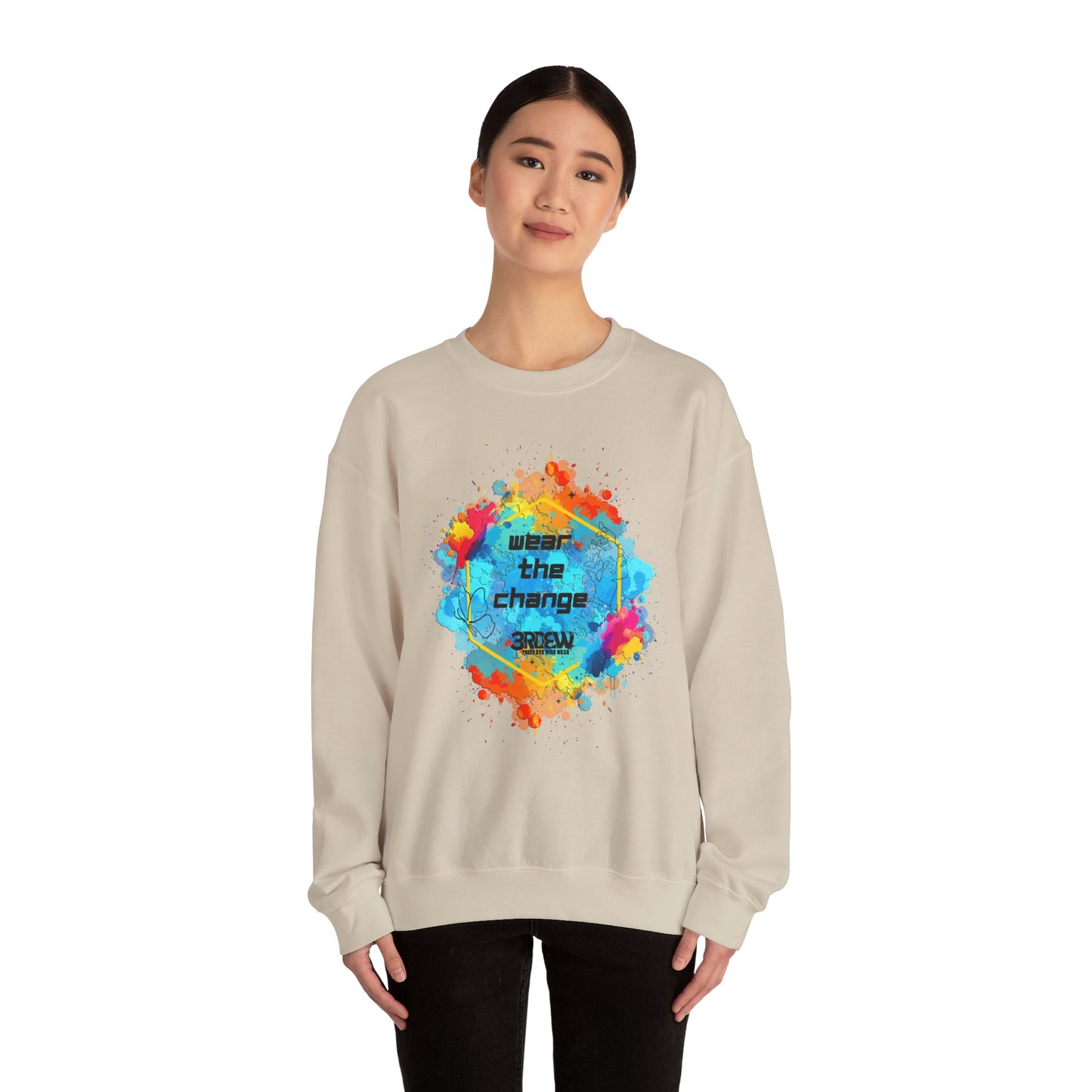 3RDEW² | Wear the Change | Third Eye Wide Wear |  Unisex Heavy Blend Crewneck Sweatshirt